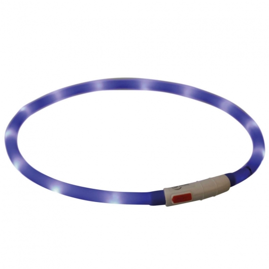Trixie Flash Leuchtring USB aus Silikon royalblau