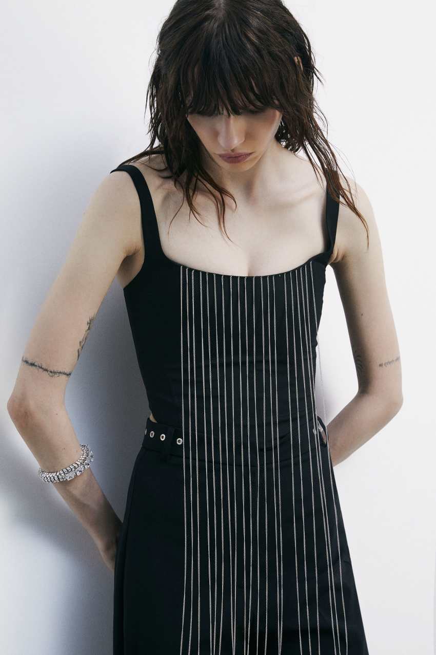 Korsett mit Ketten-Details