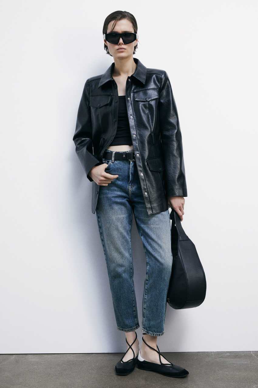 High-Waist Zigaretten-Jeans