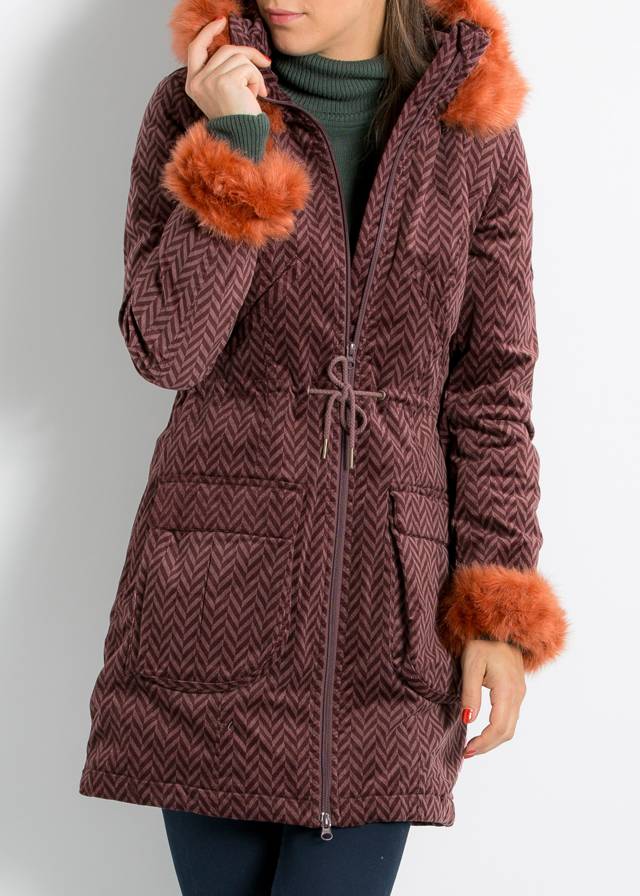 Wintermantel fake fox trottoir parka