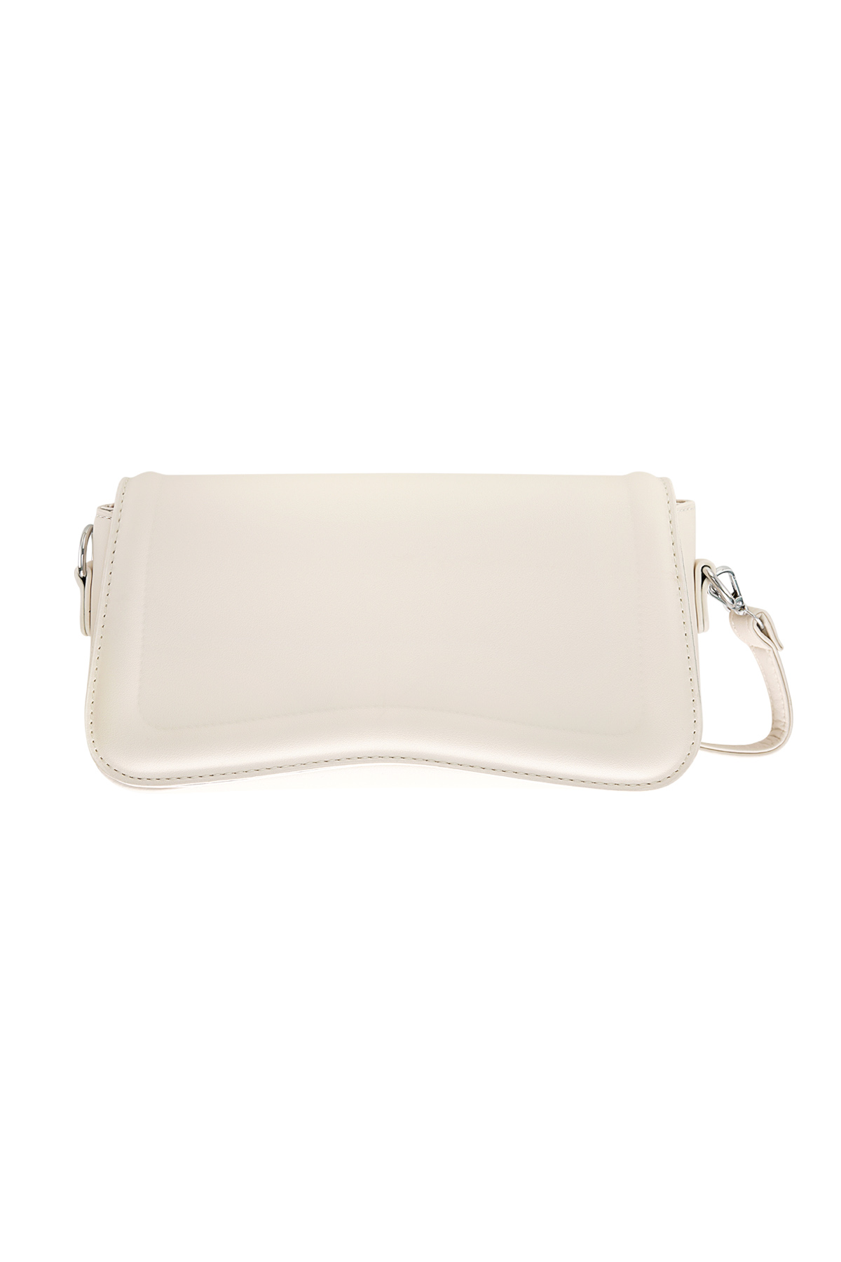 Stylische Handtasche mit silbernen Details und femininer Linie vielseitig für Party, City & Alltag, Wellenform mit Riemen und Magnet-Druckknopf