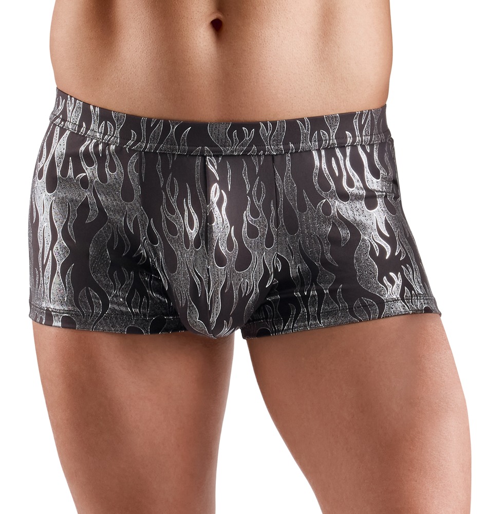 Betonende Pants Schwarz-Silber im Mystic-Metallic-Look von Svenjoyment  sexy glänzend, körpernah geschnitten und elastisch für maskuline Ausstrahlung