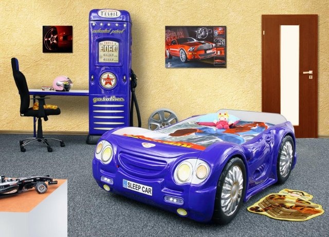 Bett Kinderbett Sportwagen Autobett Kind Kinderzimmer Jugendbett Schlaf Auto