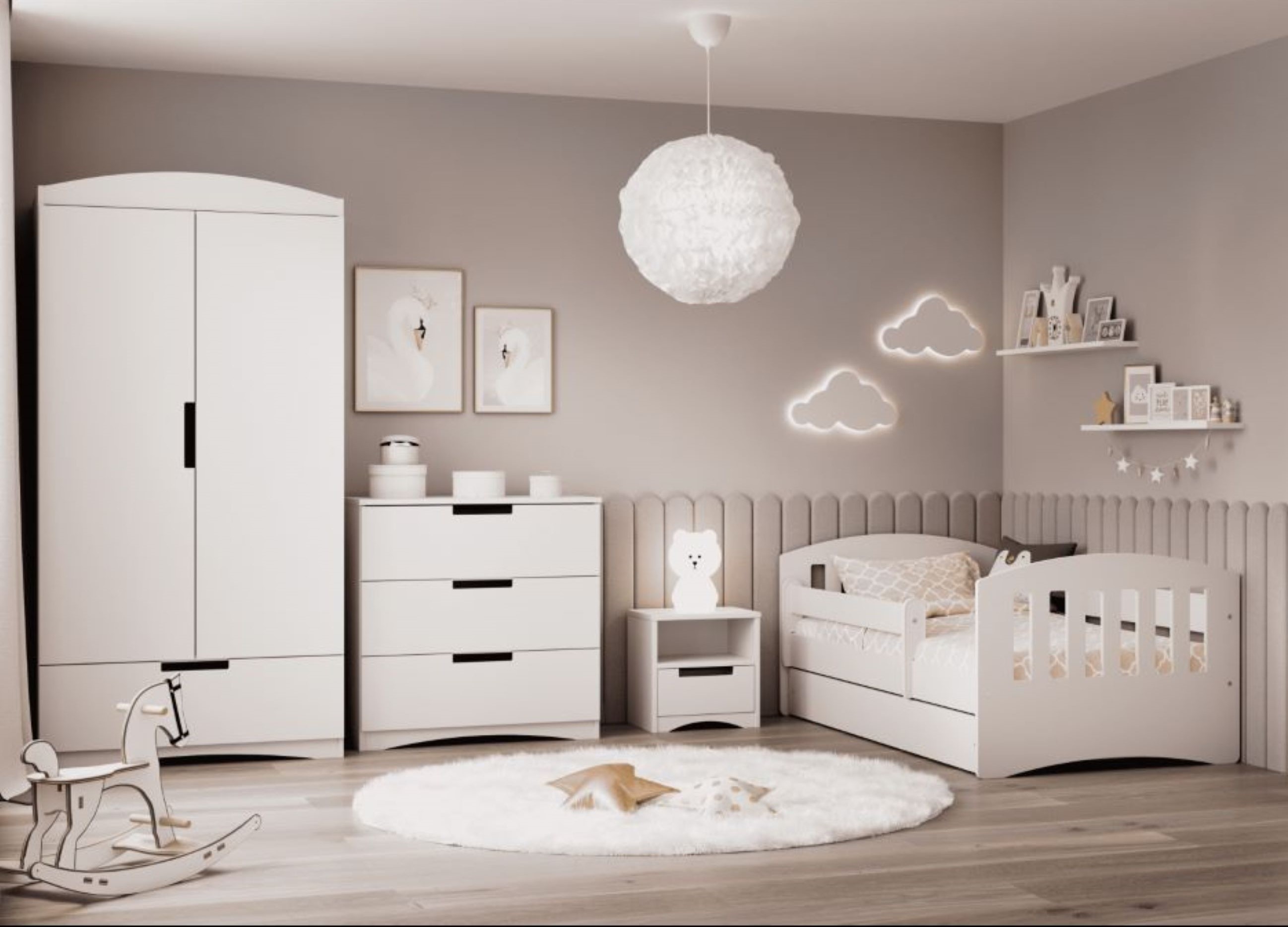 99rooms Amira Kinderzimmer-Set II Weiß 80x140 cm