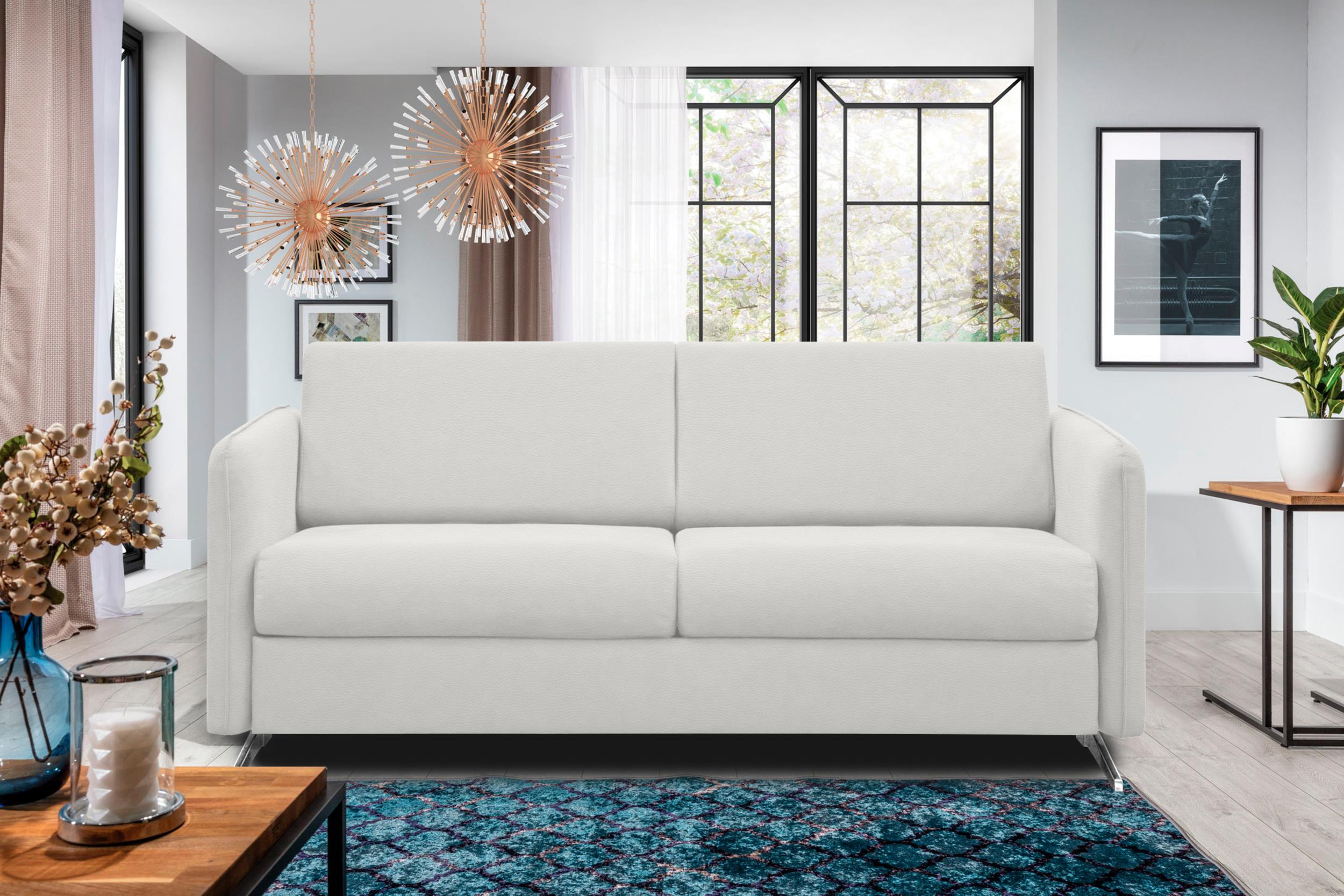 99rooms Sherlock Schlafsofa Kunstleder Weiß