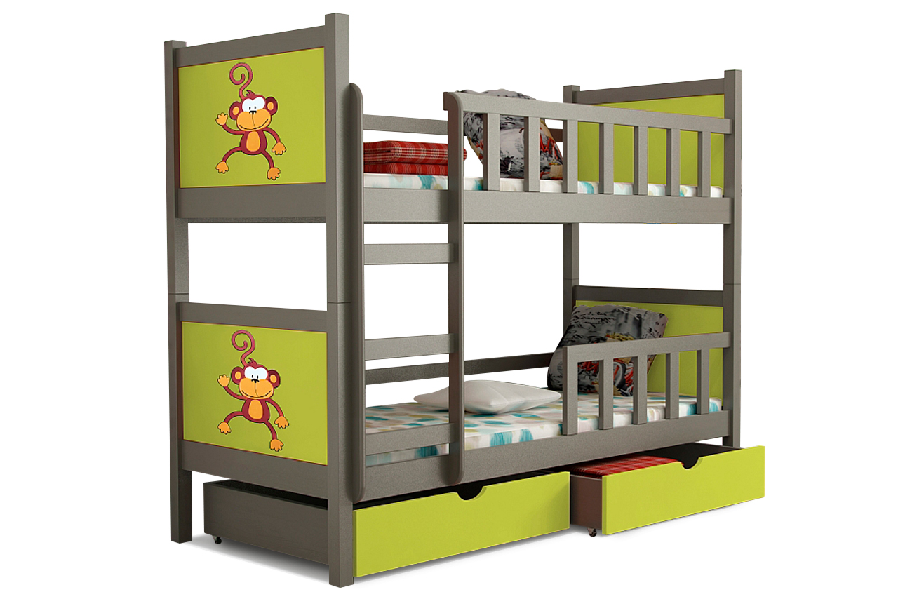 99rooms Zoo 1 Etagenbett Grau Olive