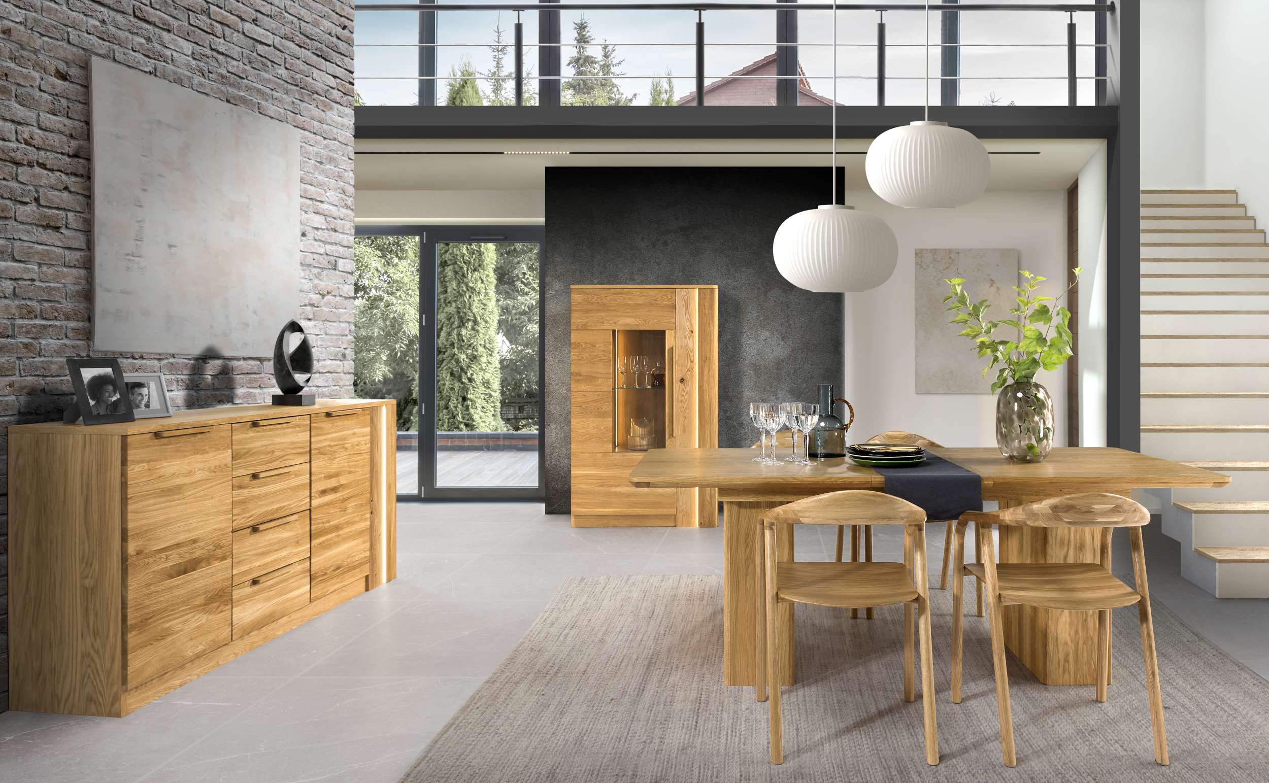 99rooms Pfronten Esszimmer-Set Eiche I Natur Matt