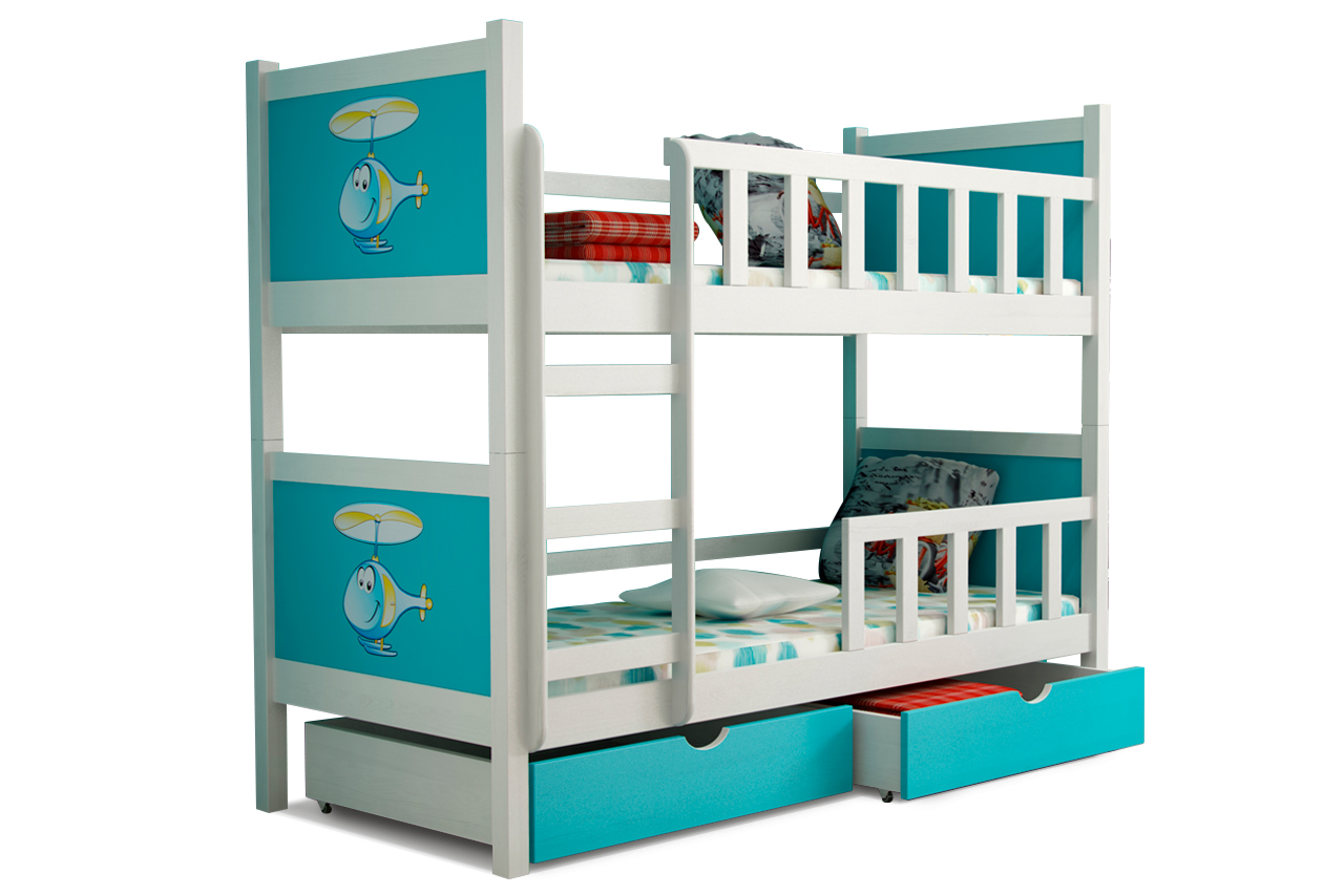 99rooms Zoo 1 Etagenbett Weiß Blau