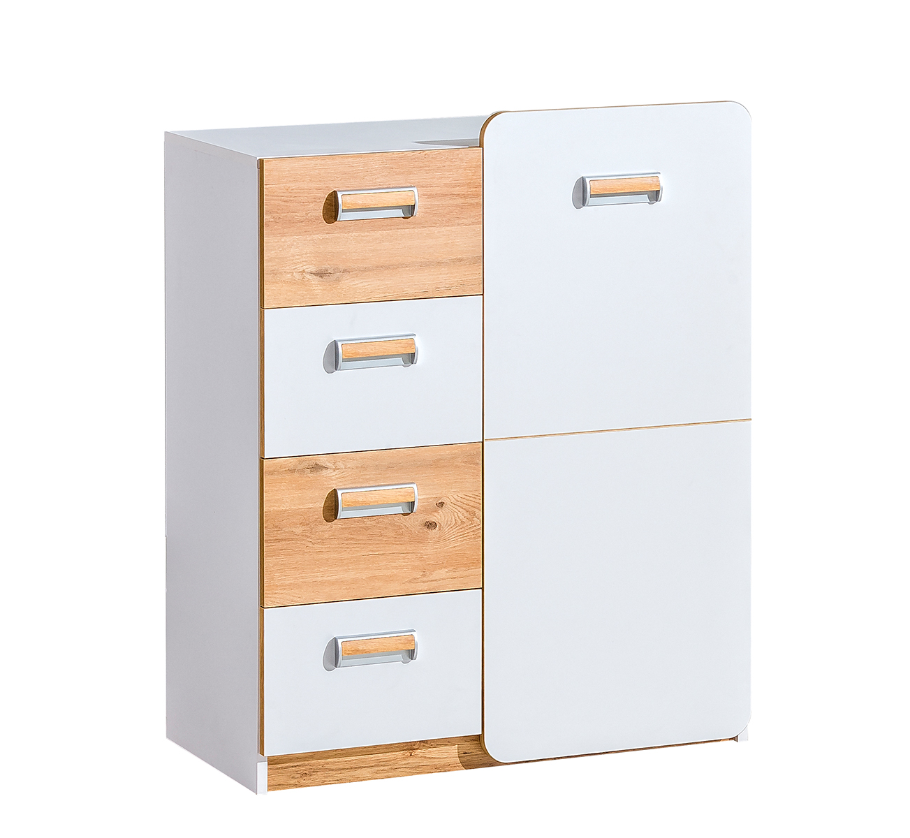 99rooms Laterne Kommode Nash Eiche Weiß