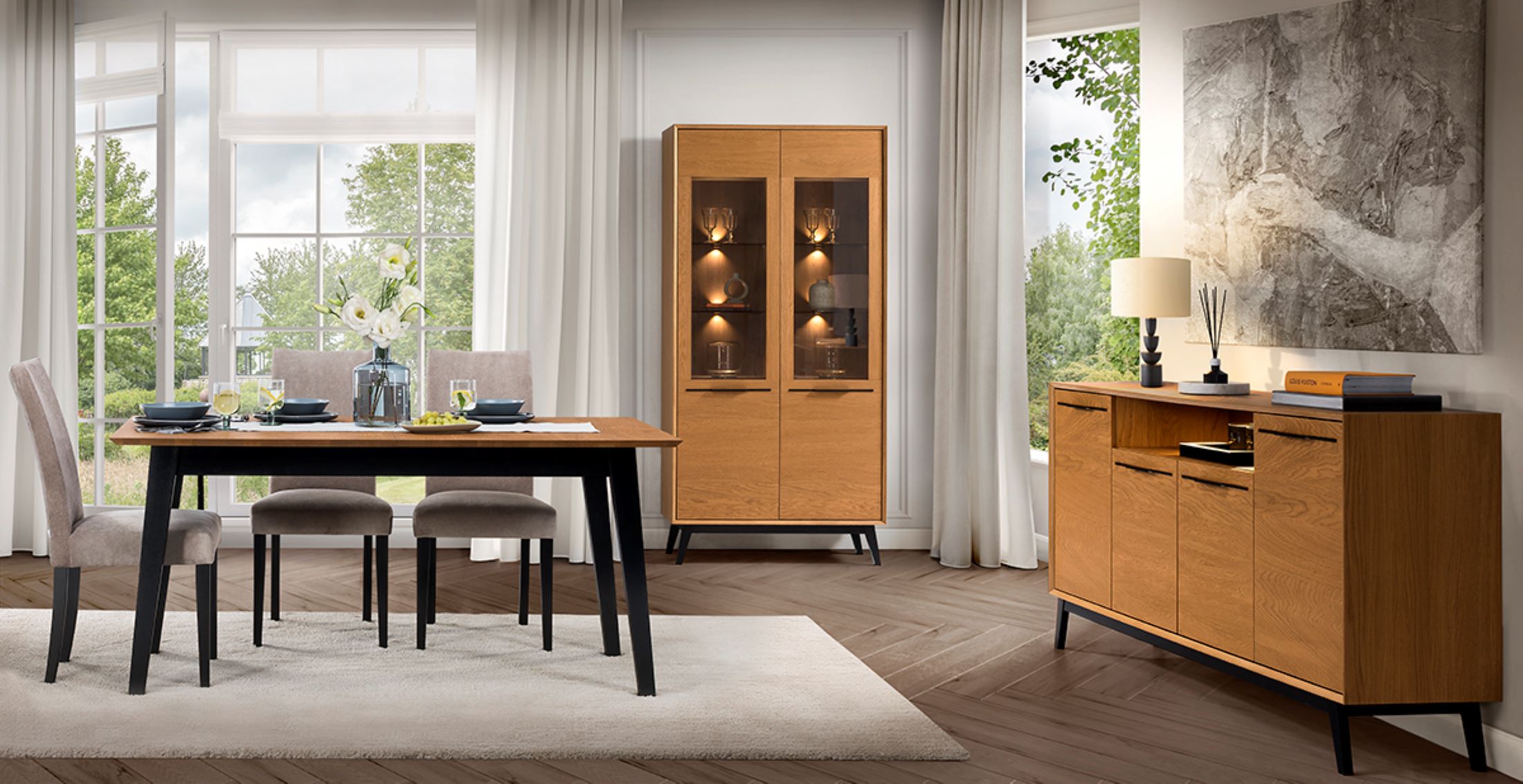 99rooms Lindau Esszimmer-Set Eiche Karmel