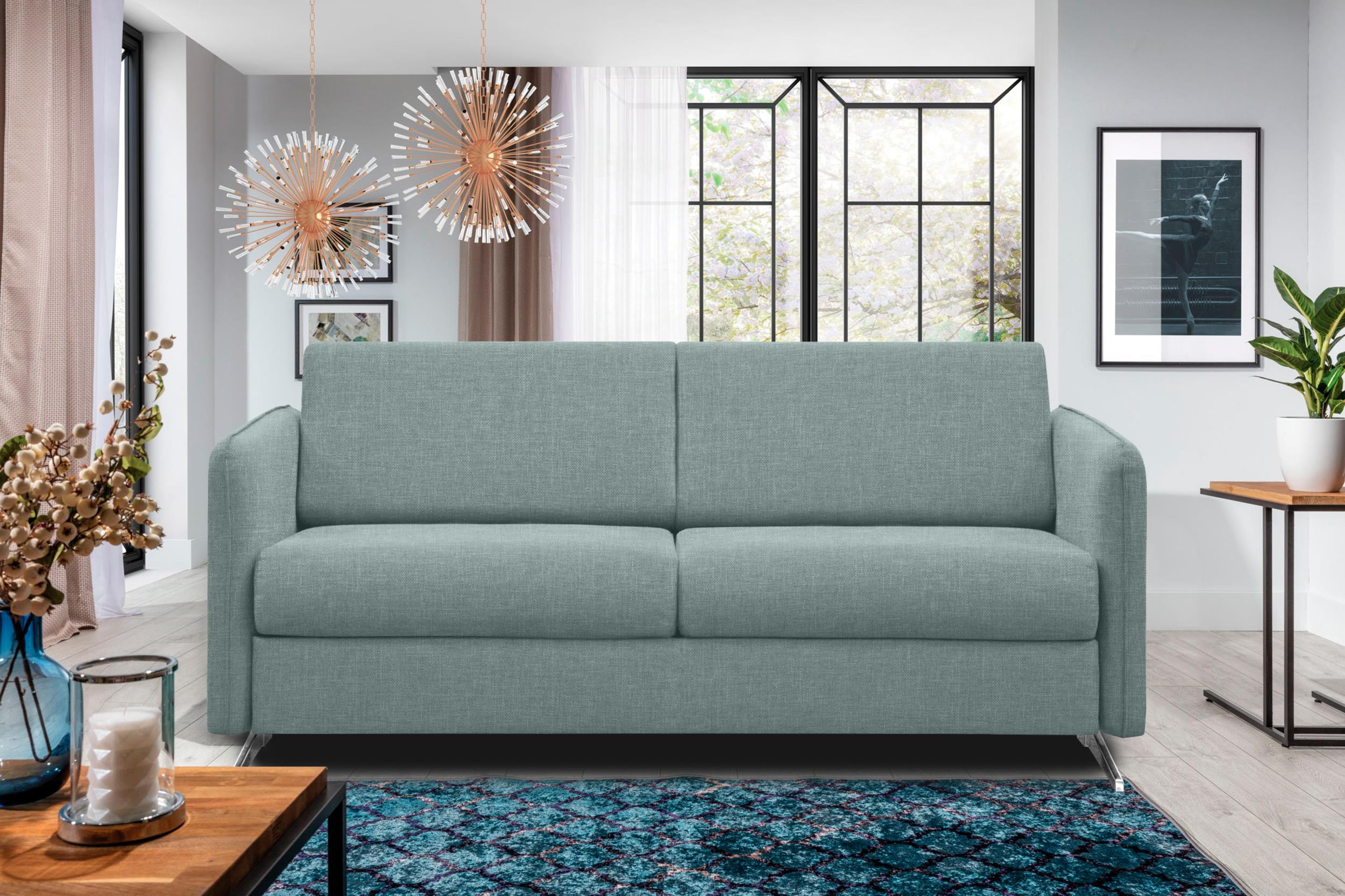 99rooms Sherlock Schlafsofa Strukturstoff Pastellblau