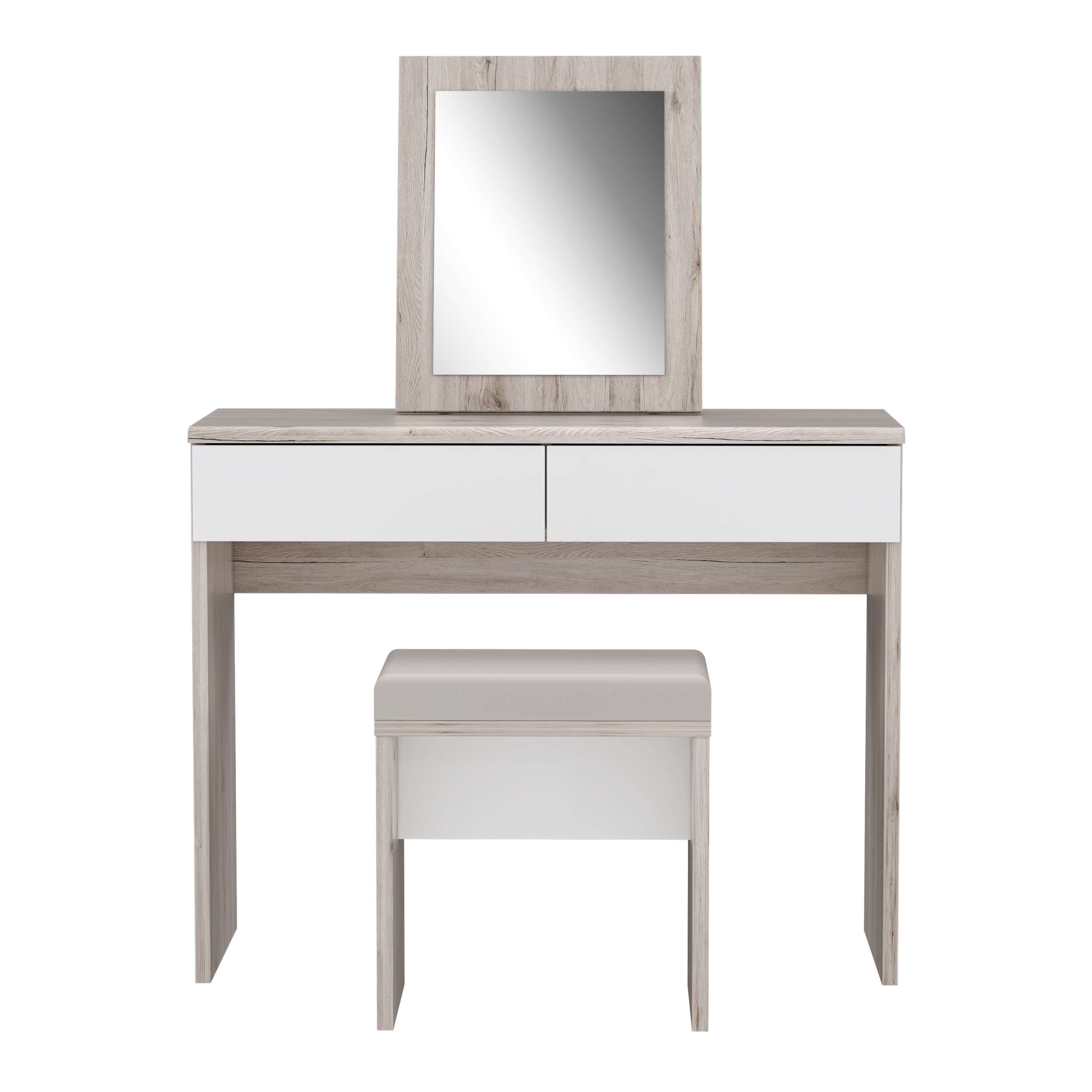 99rooms Dulce Schminktisch Sandeiche Weiß Hochglanz