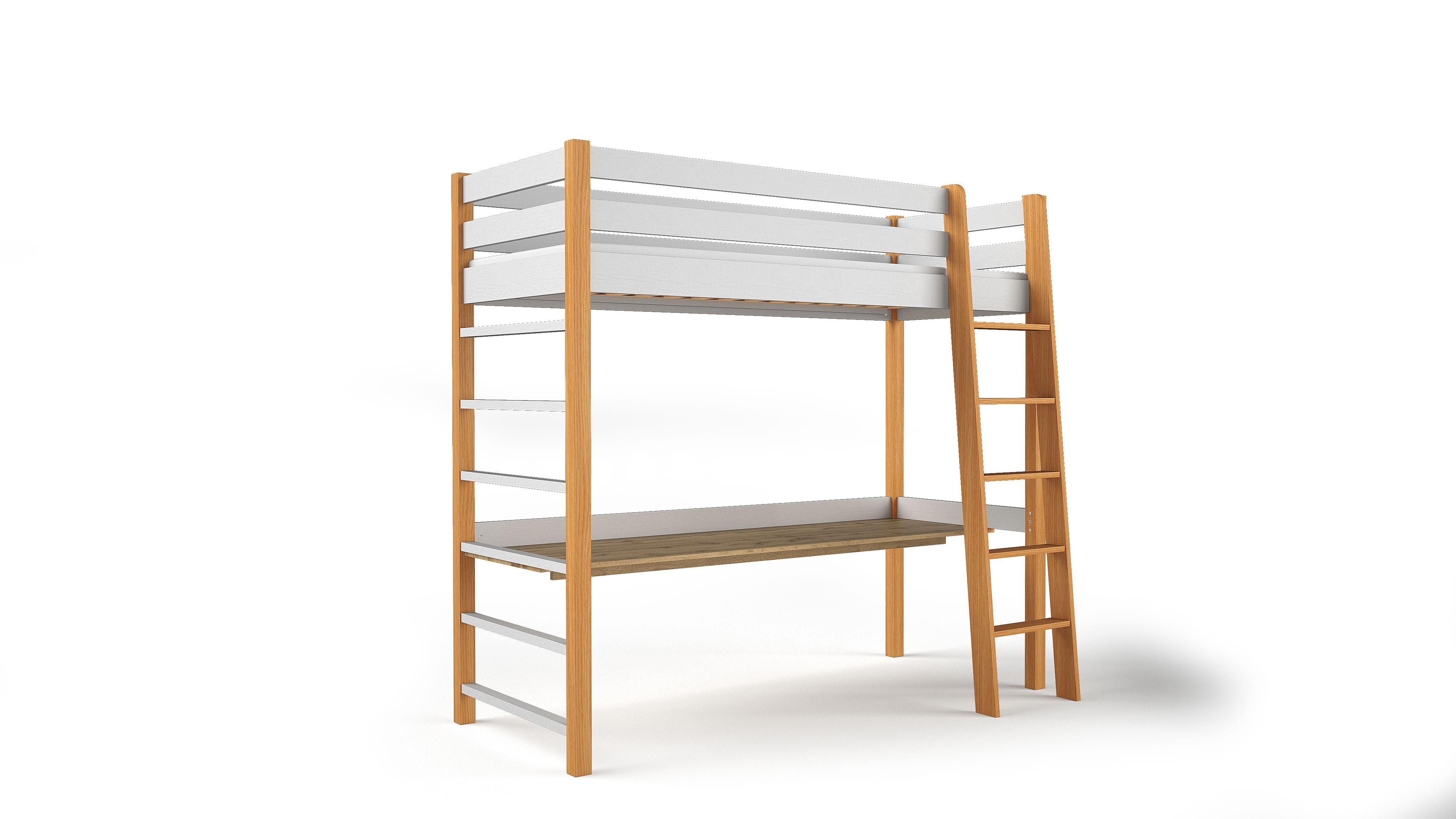 99rooms Kiro I Etagenbett Weiß Eiche