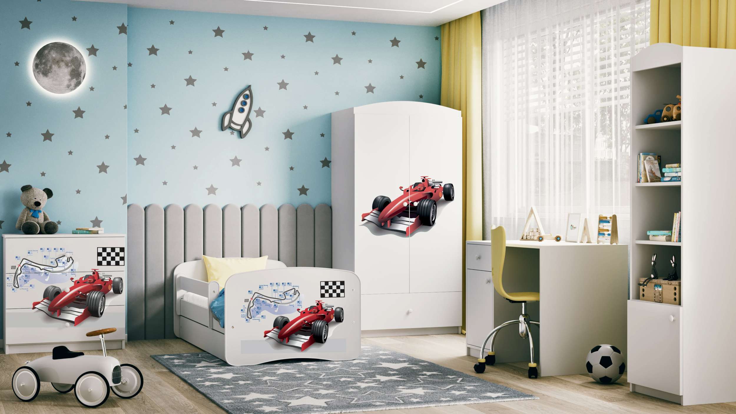 99rooms Dreams Motiv VII Kinderzimmer-Set Weiß 80x160 cm