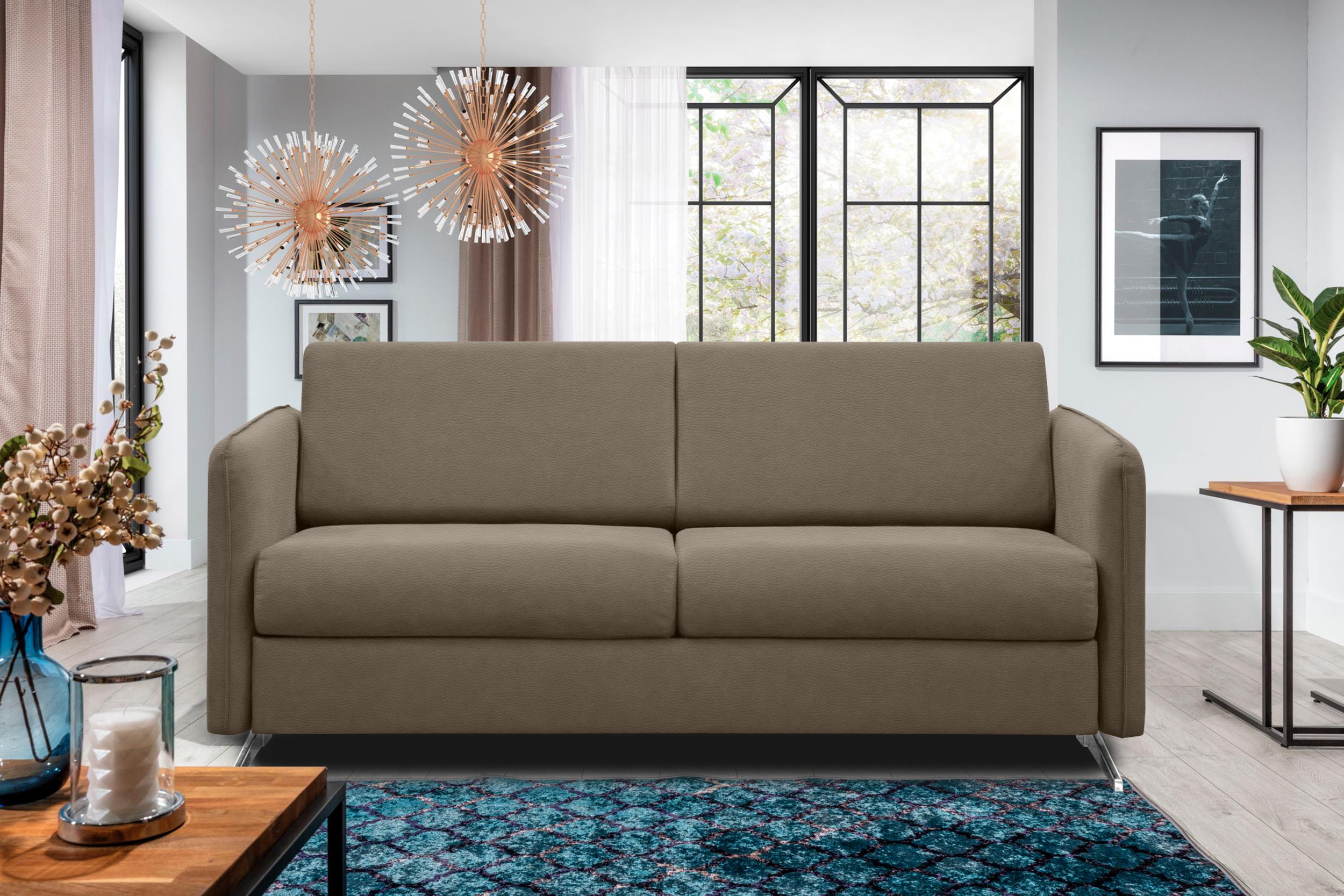 99rooms Sherlock Schlafsofa Kunstleder Taupe