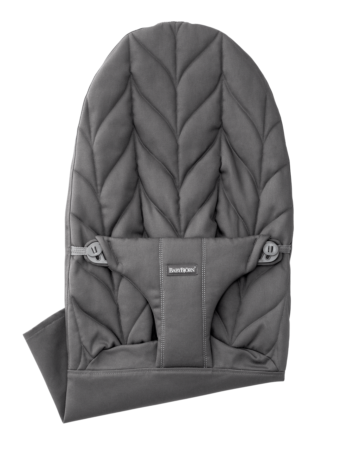 Zusätzlicher Stoffsitz für Babywippe Bliss - Anthrazitgrau / Gewebt, Blütenblatt-Steppung