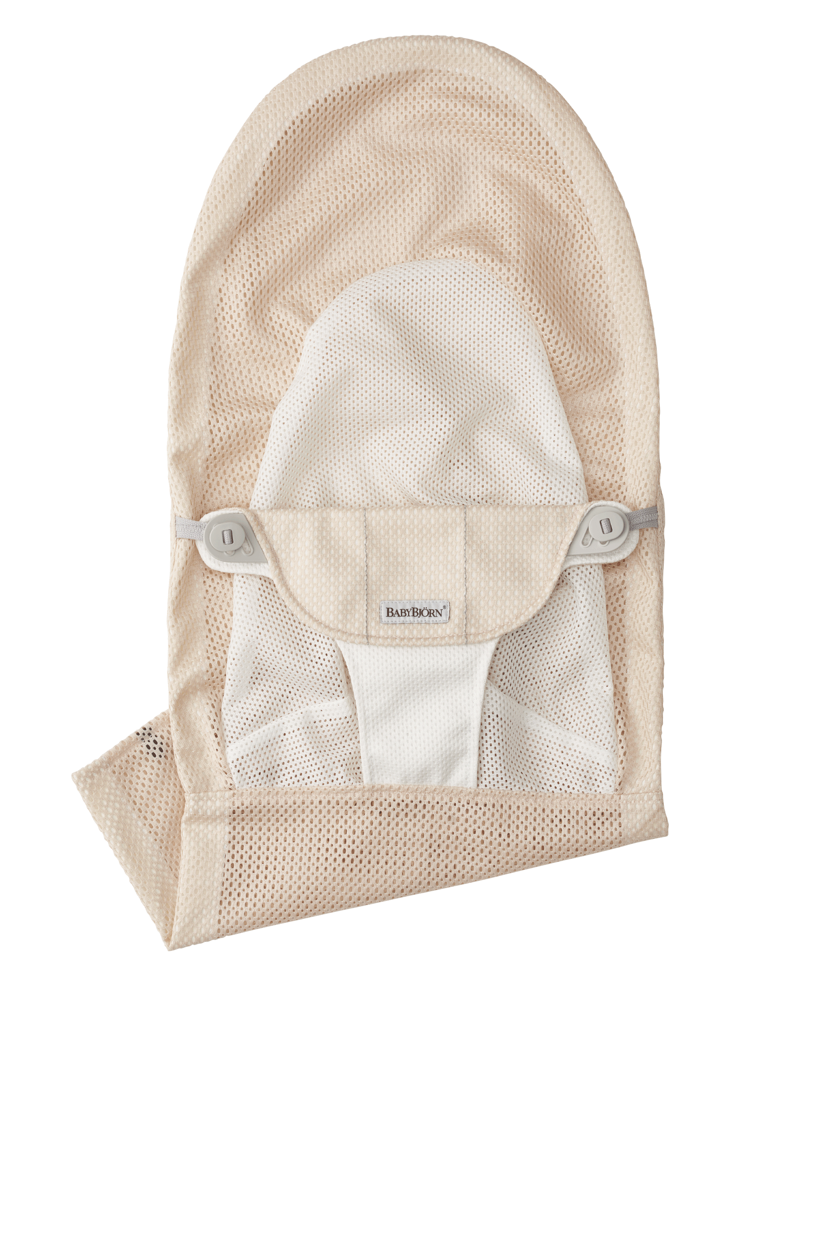 Zusätzlicher Stoffsitz für Babywippe Balance Soft - Perlmuttrosa/Weiß / Netzstoff