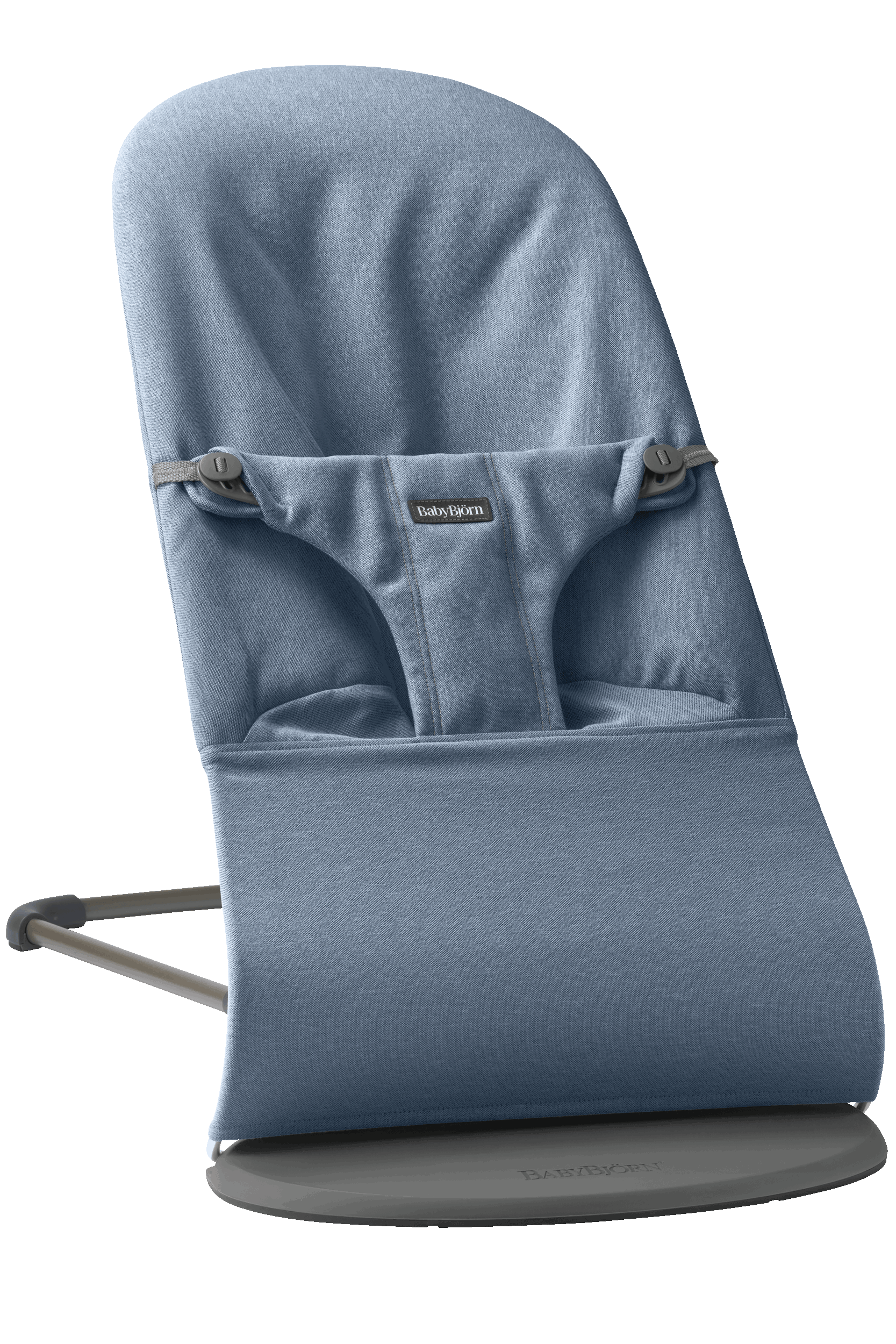 Babywippe Bliss - Blau / Gewebt Melange / Dunkelgrauer