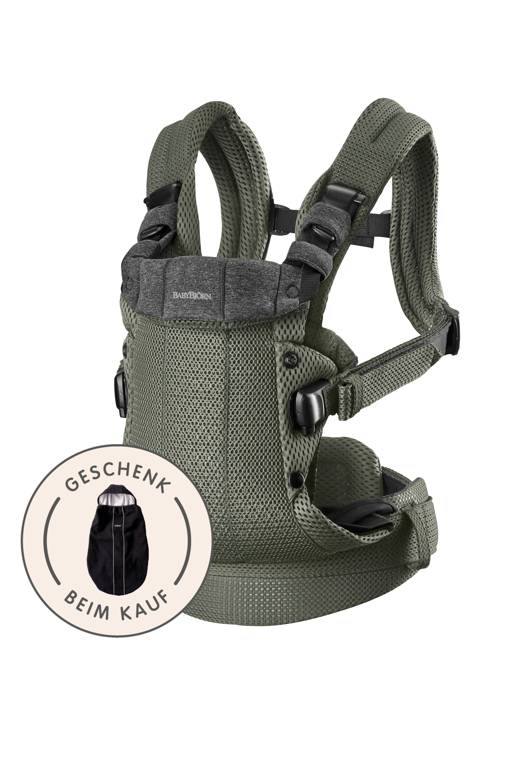 Babytrage Harmony - Dunkelgrün / 3D-Netzstoff