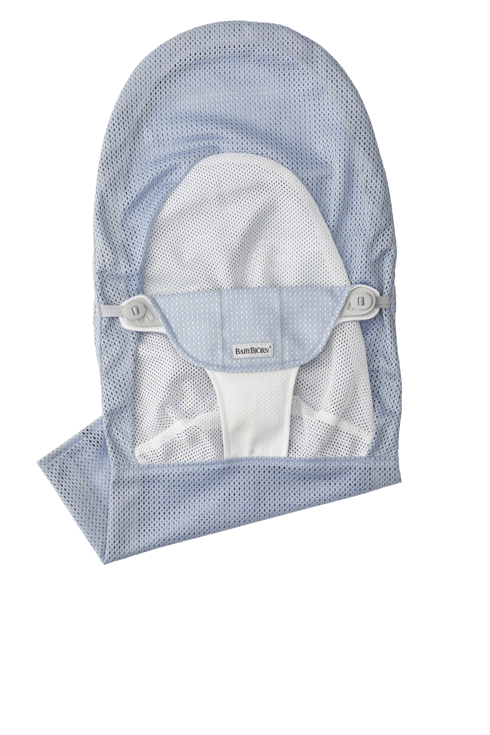 Zusätzlicher Stoffsitz für Babywippe Balance Soft - Himmelblau/Weiß / Netzstoff