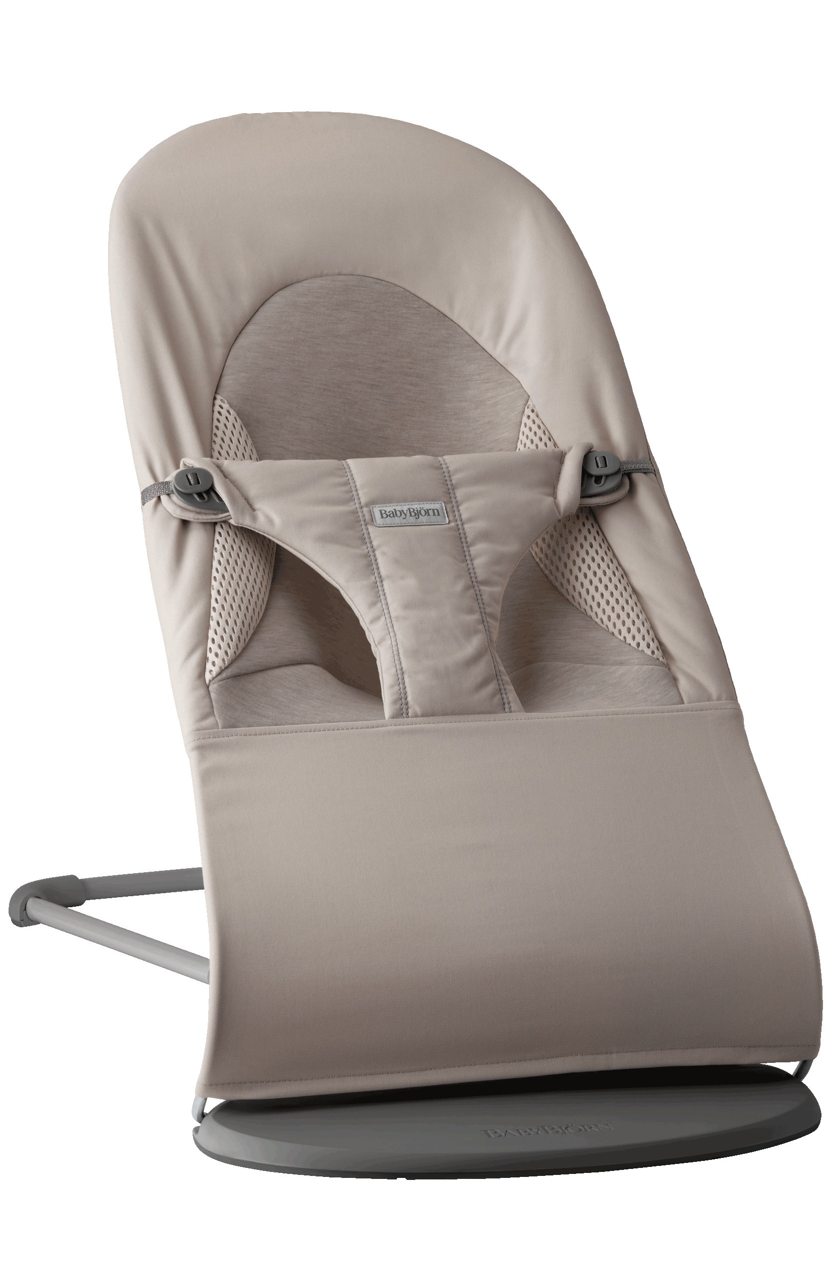 Babywippe Balance Soft - Sandgrau / Gewebt/Jersey, Tri-Fabric / Dunkelgrauer