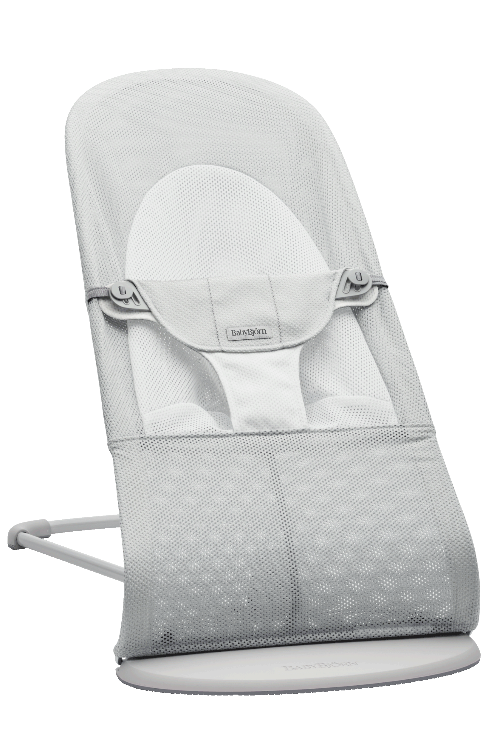 Babywippe Balance Soft - Silber/Weiß / Netzstoff / Hellgrauer