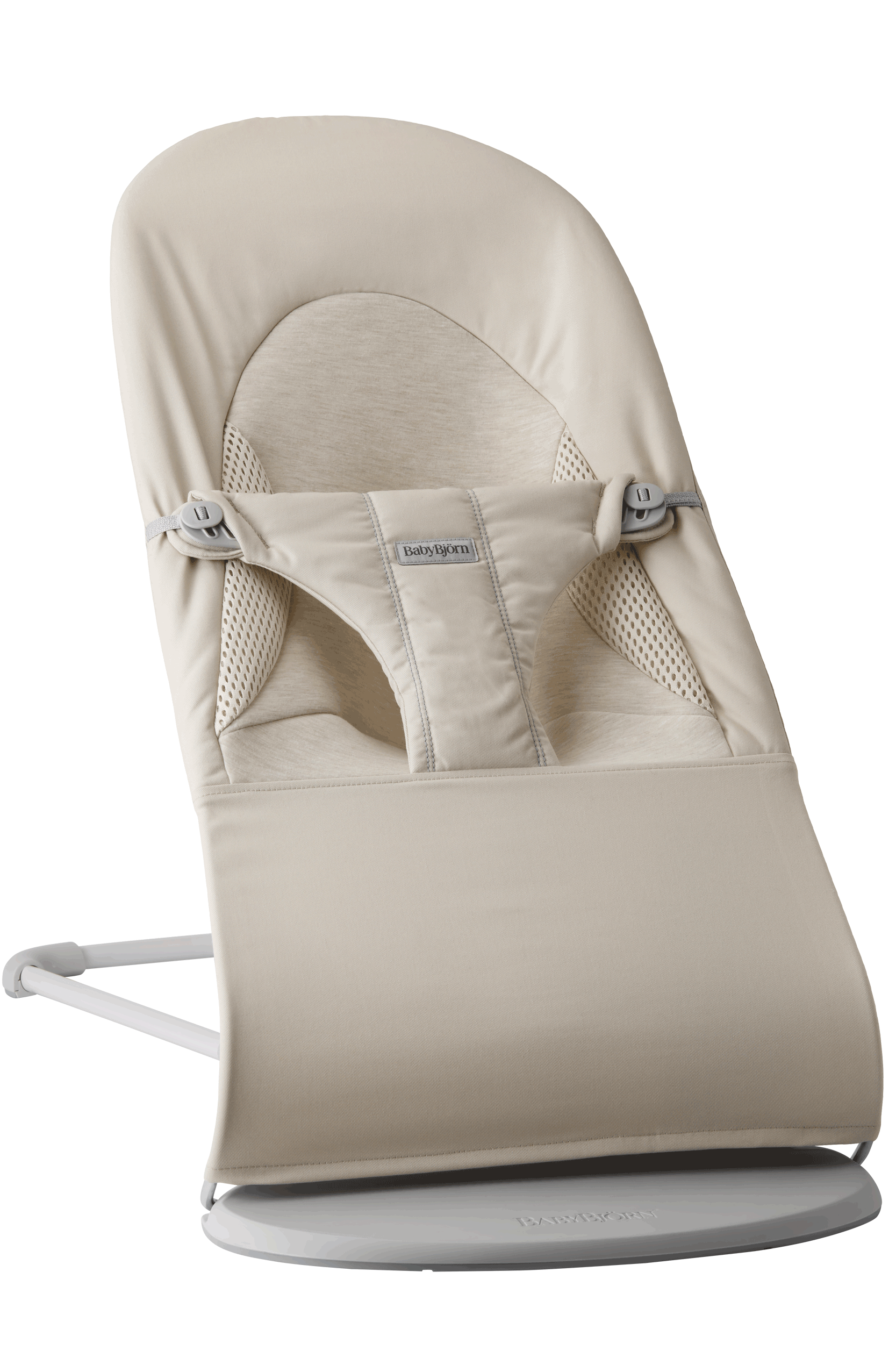 Babywippe Balance Soft - Hellbeige / Gewebt/Jersey, Tri-Fabric / Hellgrauer