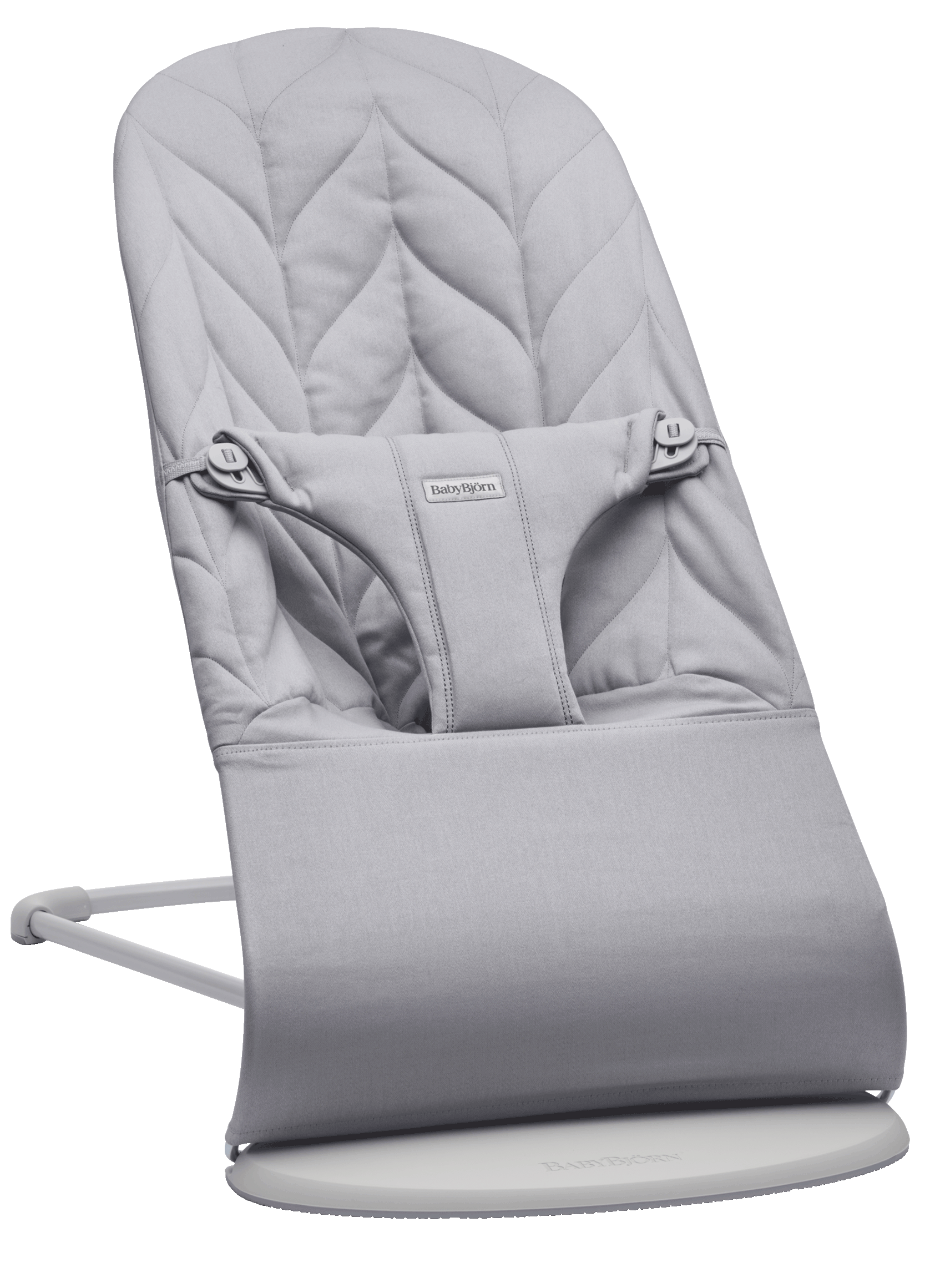 Babywippe Bliss - Hellgrau / Gewebt, Blütenblatt-Steppung / Hellgrauer