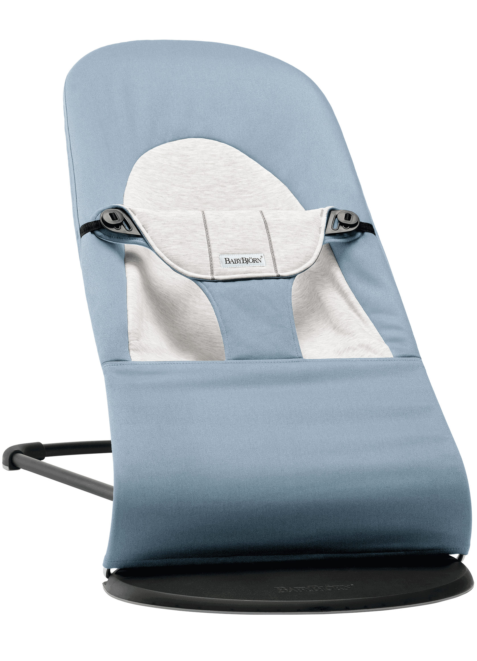 Babywippe Balance Soft - Blau/Grau / Gewebt/Jersey / Schwarzer