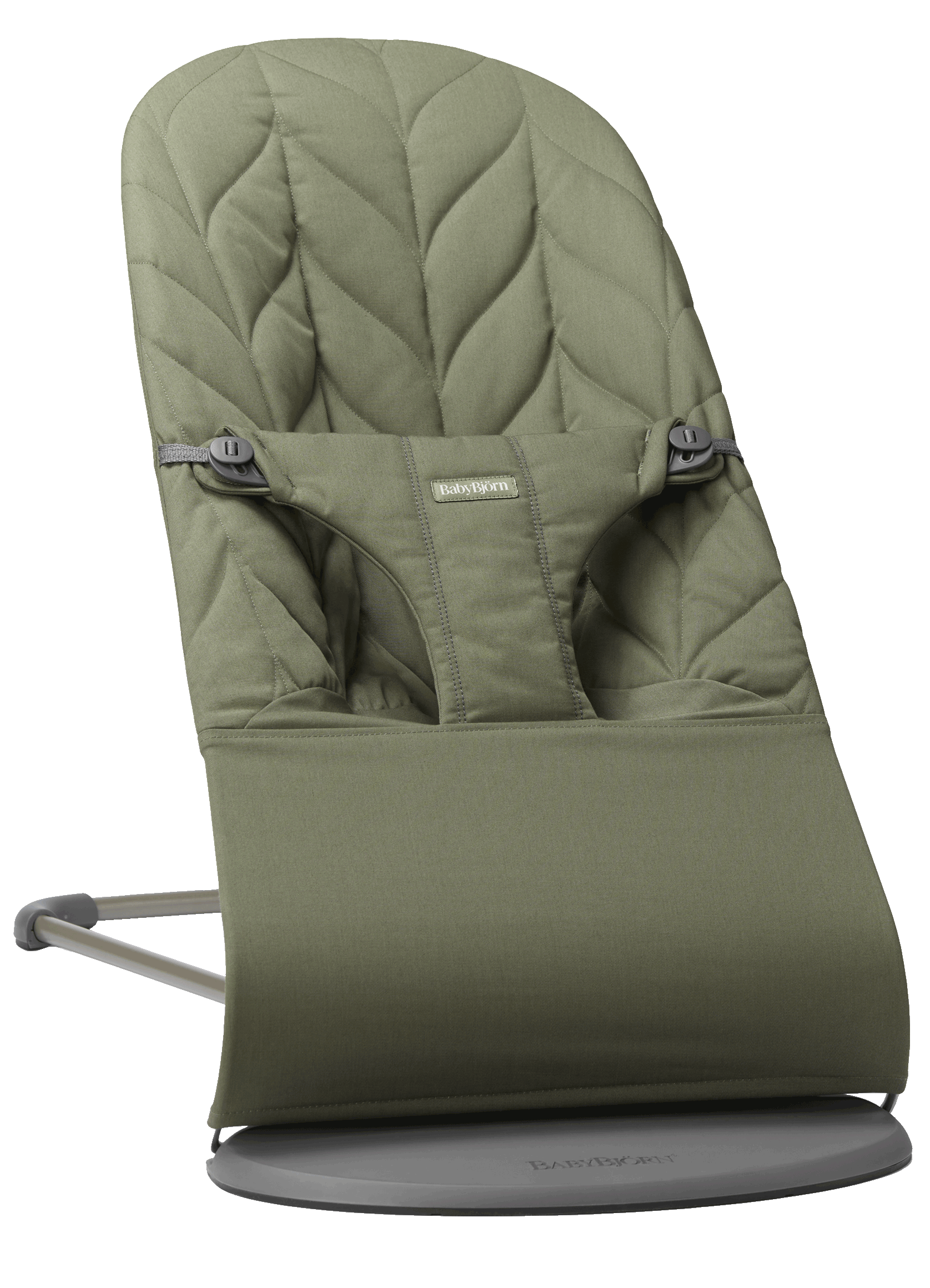 Babywippe Bliss - Dunkelgrün / Gewebt, Blütenblatt-Steppung / Dunkelgrauer