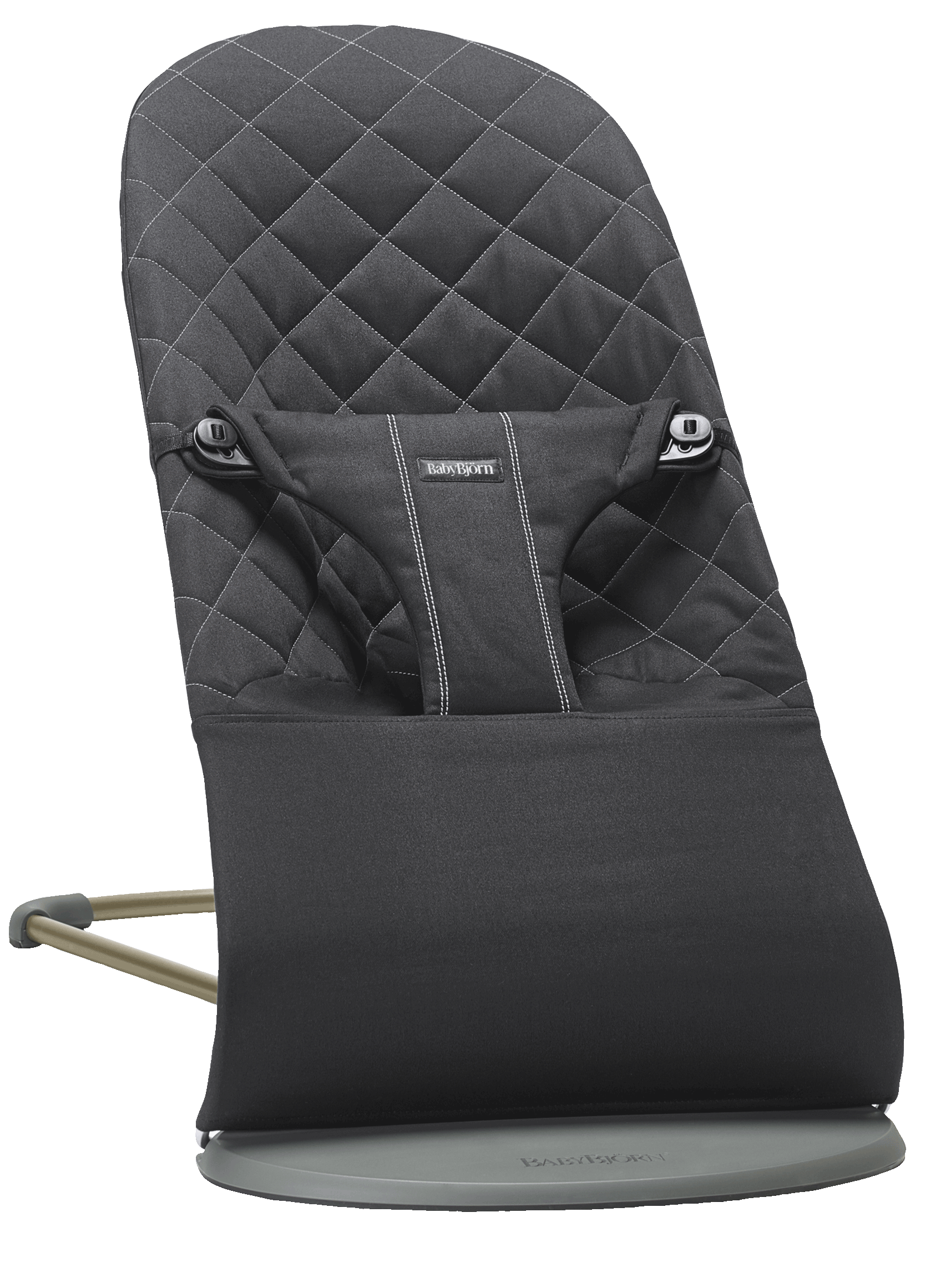 Babywippe Bliss - Schwarz / Gewebt, Klassische Steppung / Dunkelgrauer