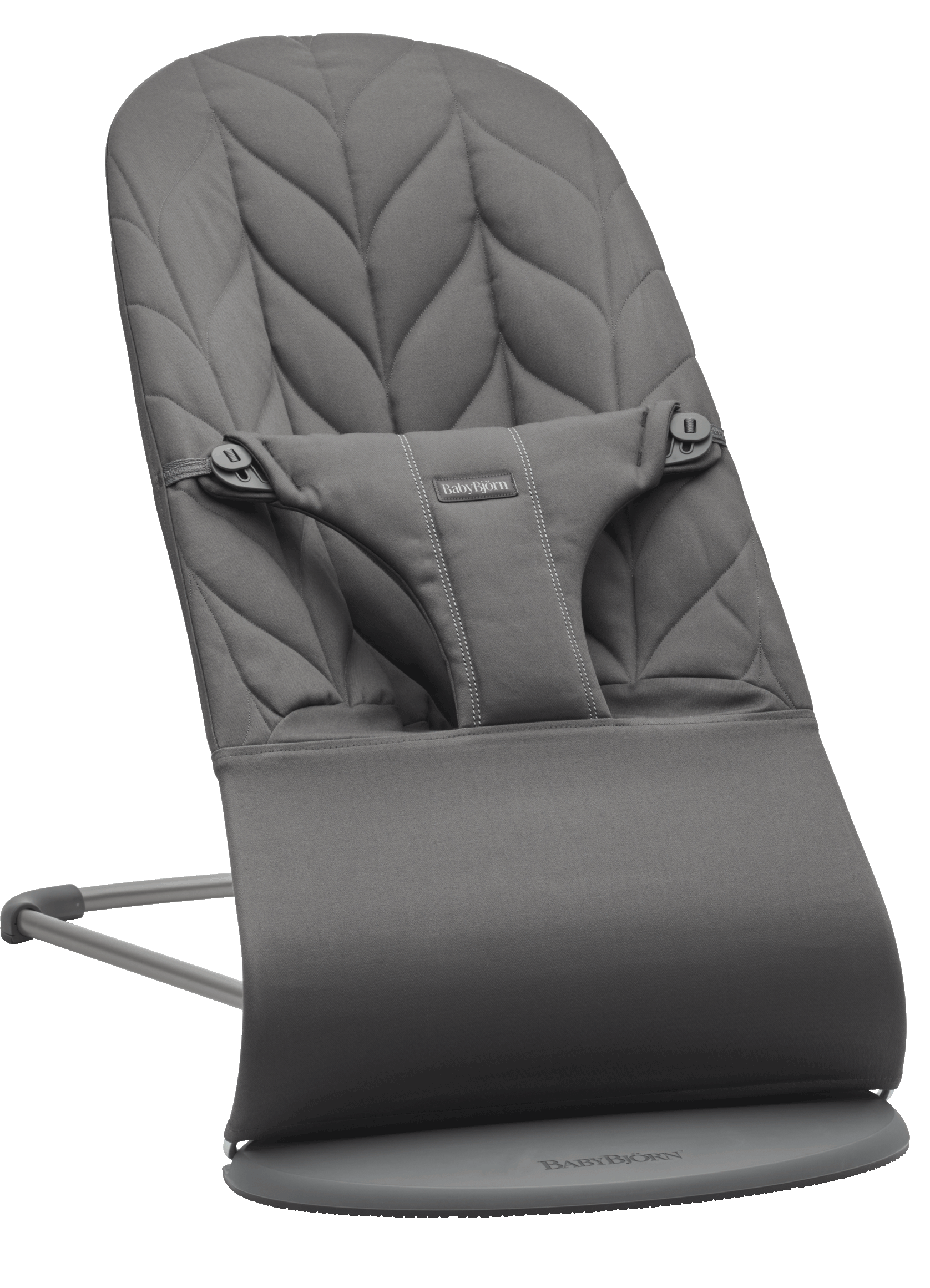 Babywippe Bliss - Anthrazit / Gewebt, Blütenblatt-Steppung / Dunkelgrauer