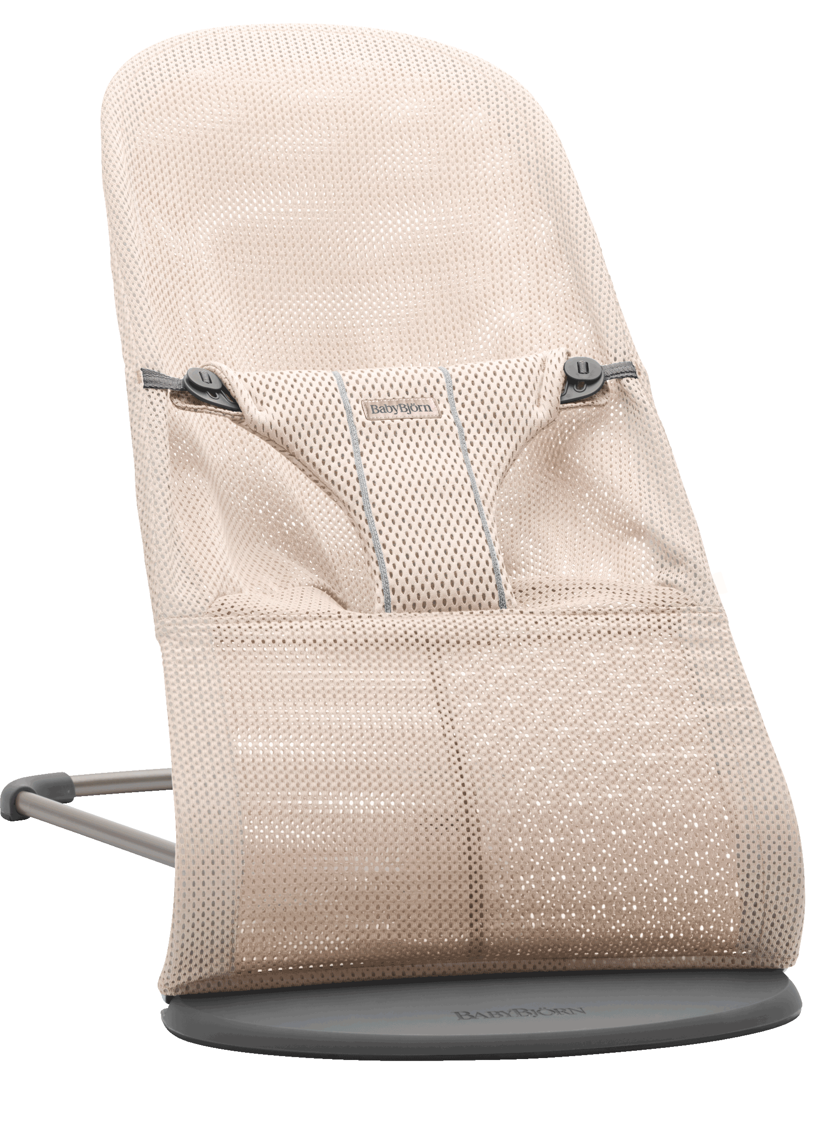 Babywippe Bliss - Perlmuttrosa / Netzstoff / Dunkelgrauer