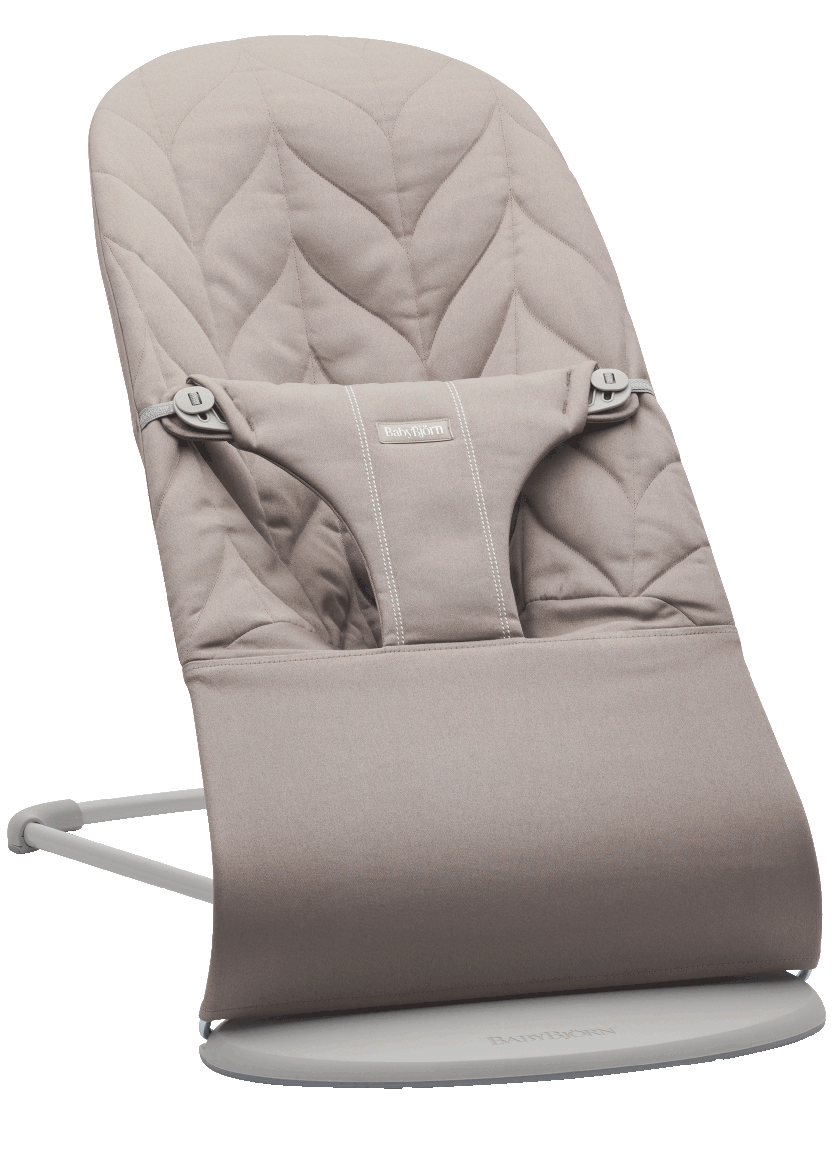 Babywippe Bliss - Sandgrau / Gewebt, Blütenblatt-Steppung / Hellgrauer