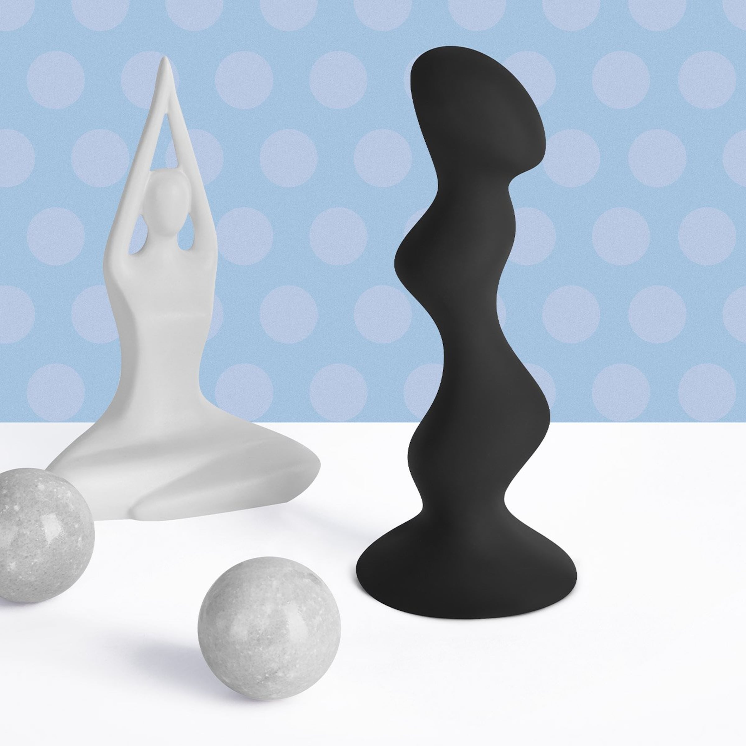 Dildo mit innenliegenden Kugeln aus Silikon, 19 cm