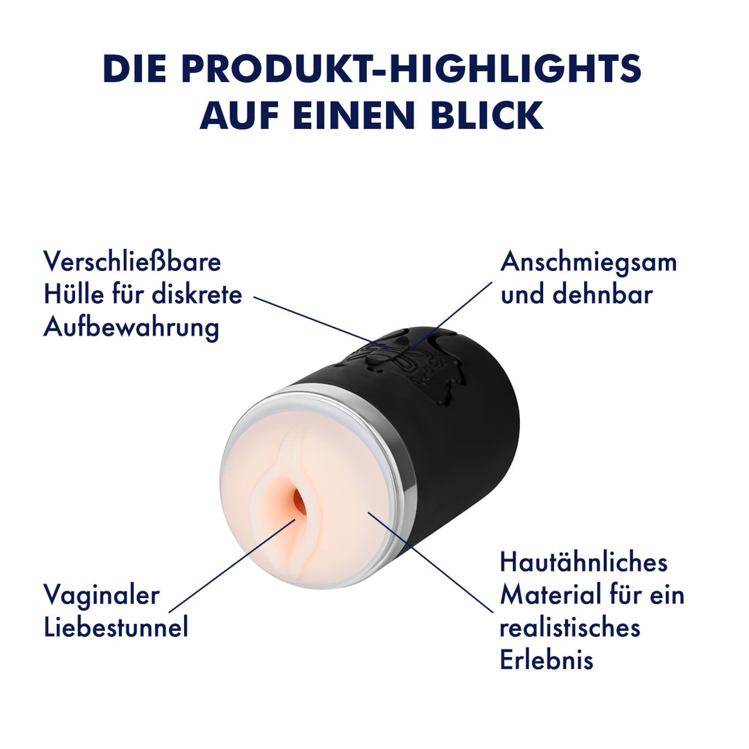 Masturbator mit Saugeffekt, 14,5 cm