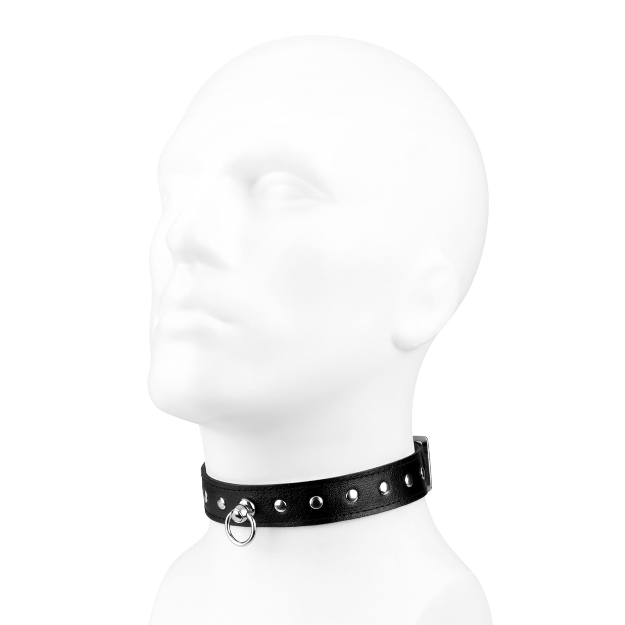 Leder-Halsband mit Flachnieten