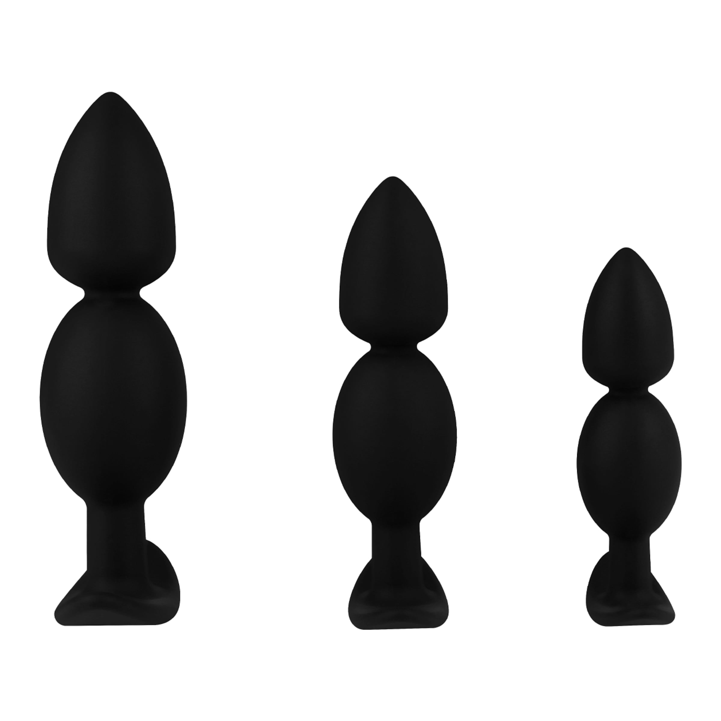 Analplug-Set aus Silikon, 3 Teile, 8,5   12 cm
