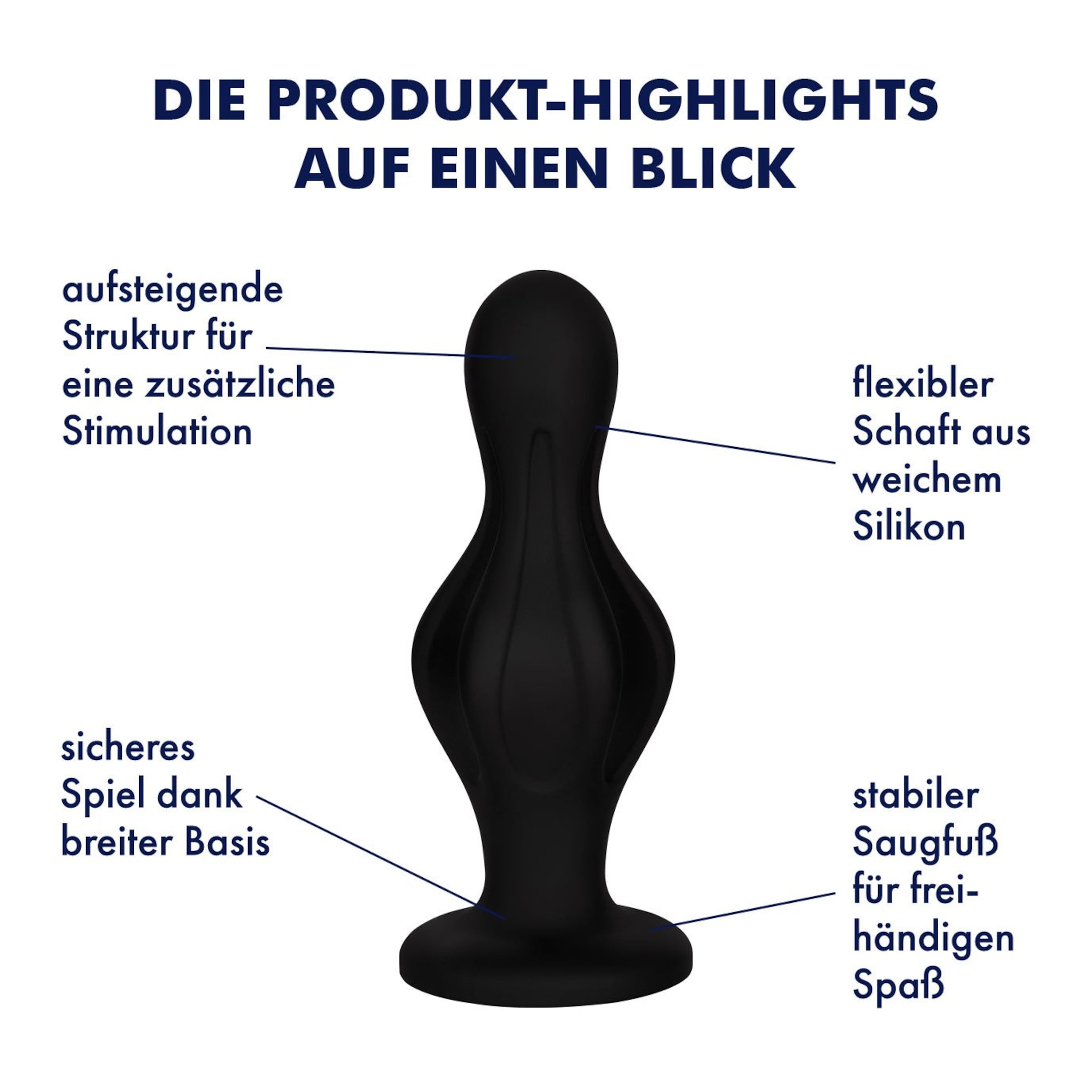 Silikon-Analplug mit Kugelstuktur, 11,1 cm