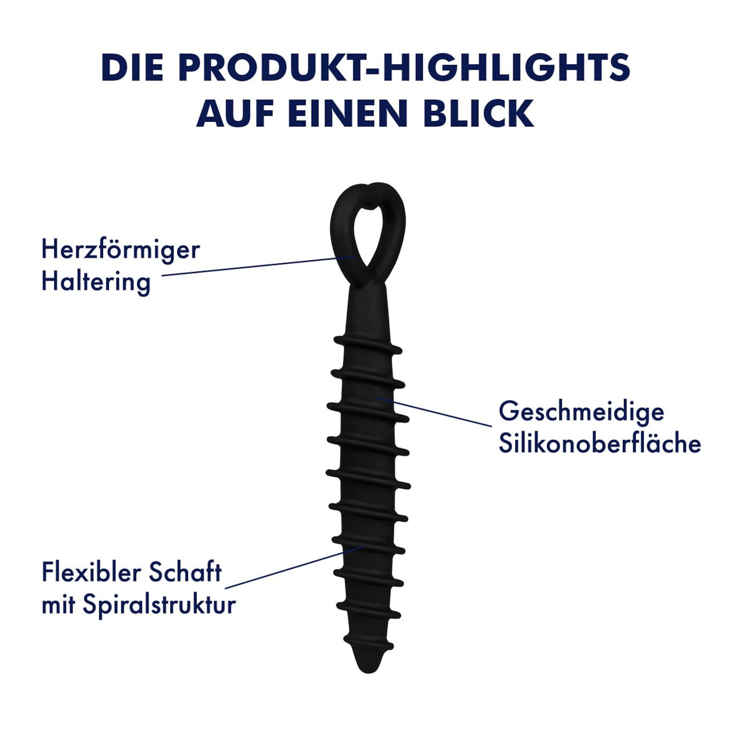 Silikon-Analplug mit Spiralstruktur, 17,5 cm