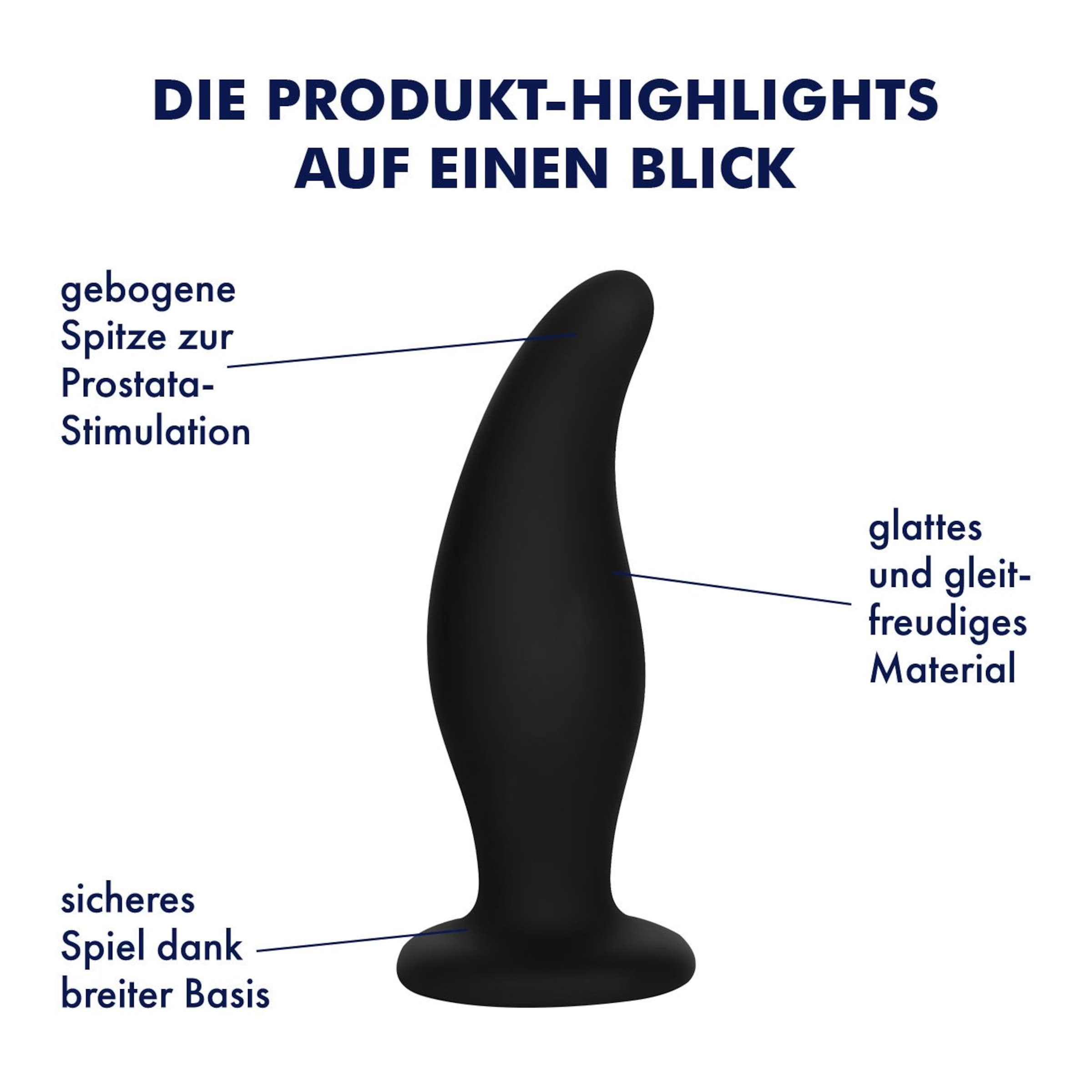 Gebogener Analplug, 12 cm