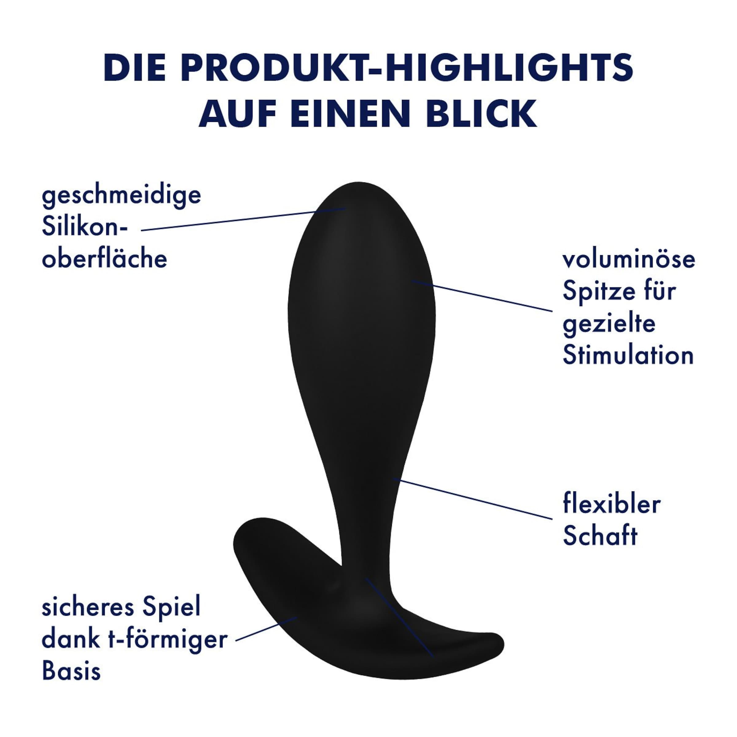 Analplug aus Silikon M, 8,5 cm