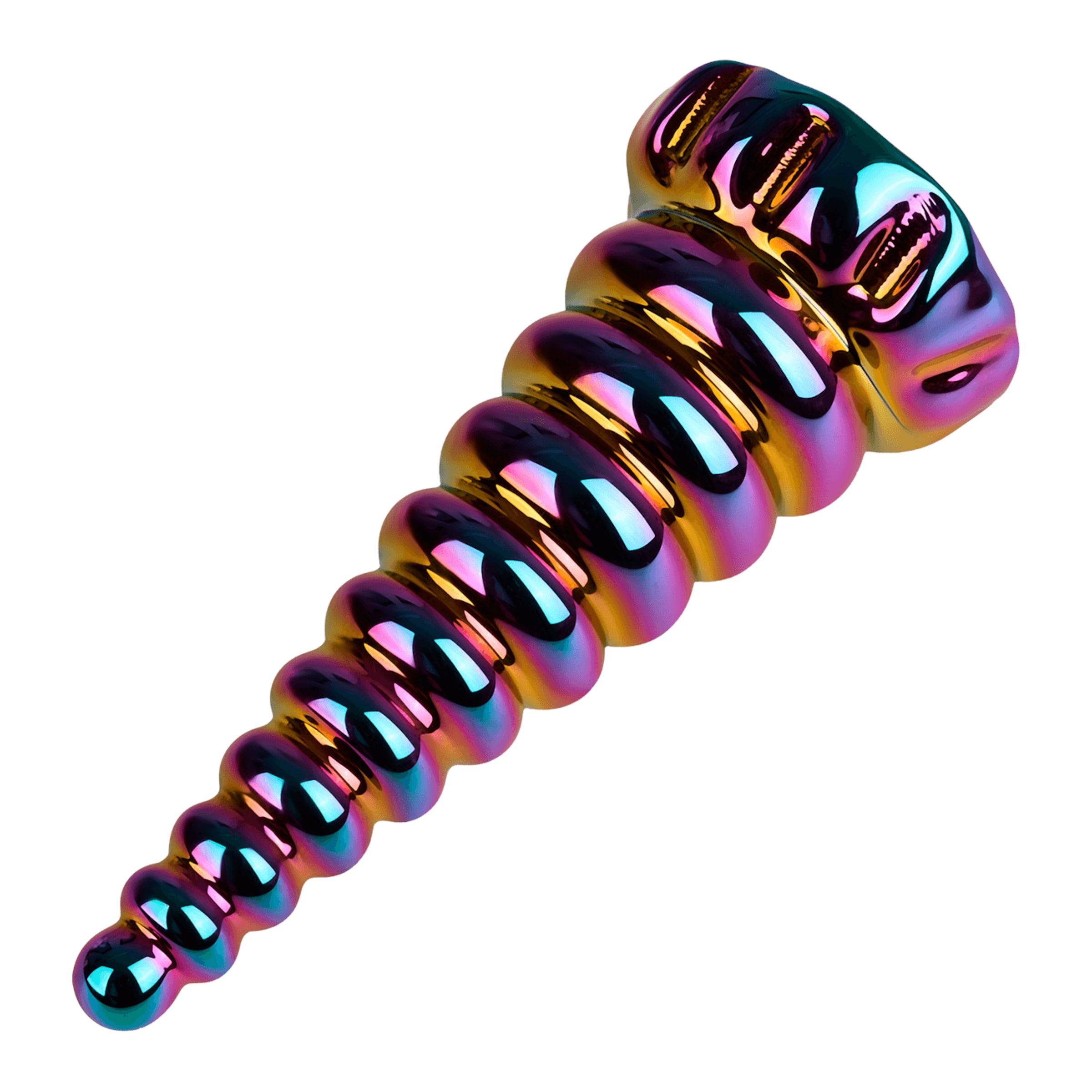 Farbenfroher Analplug aus Glas, 16 cm