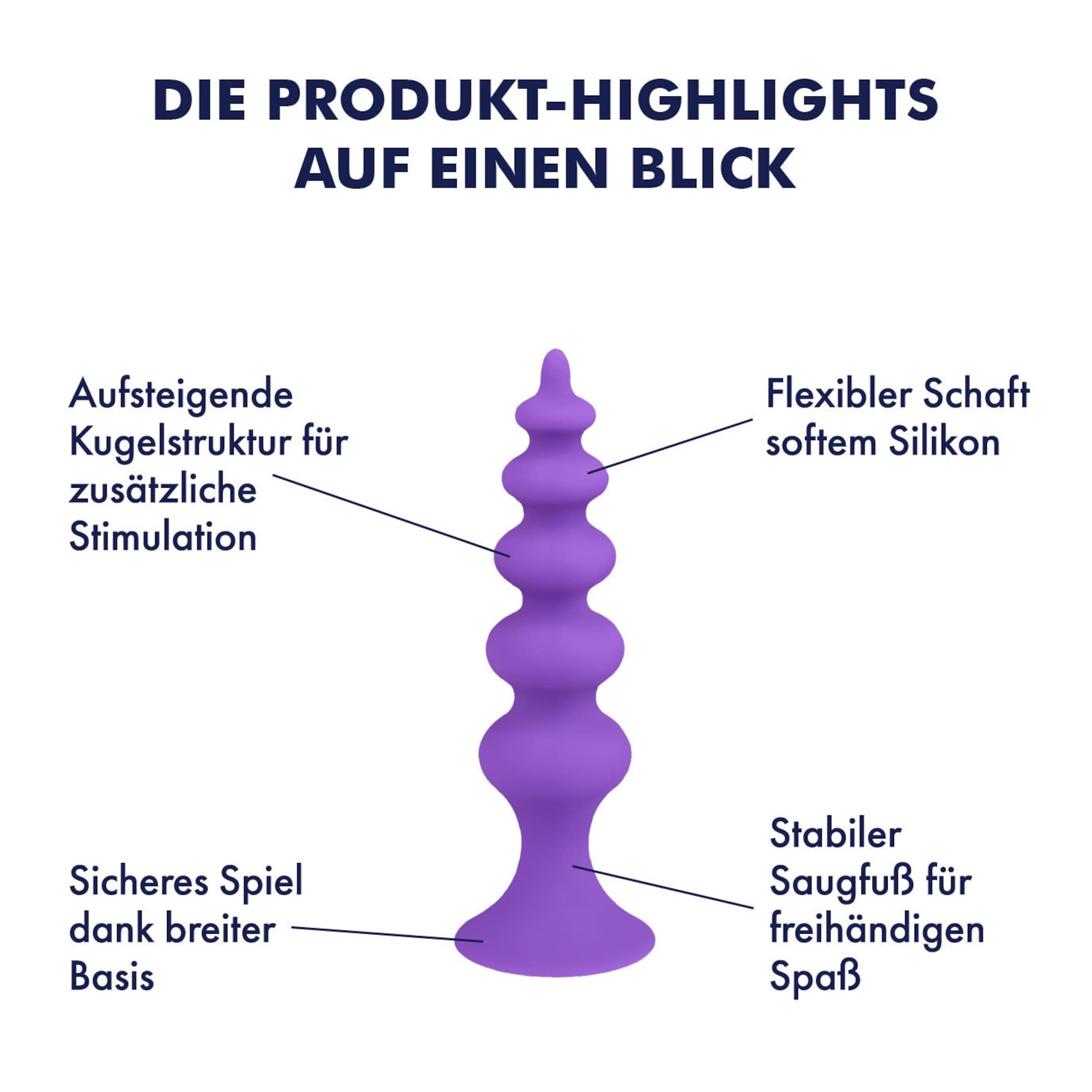 Strukturierter Analplug aus Silikon, 11,5 cm