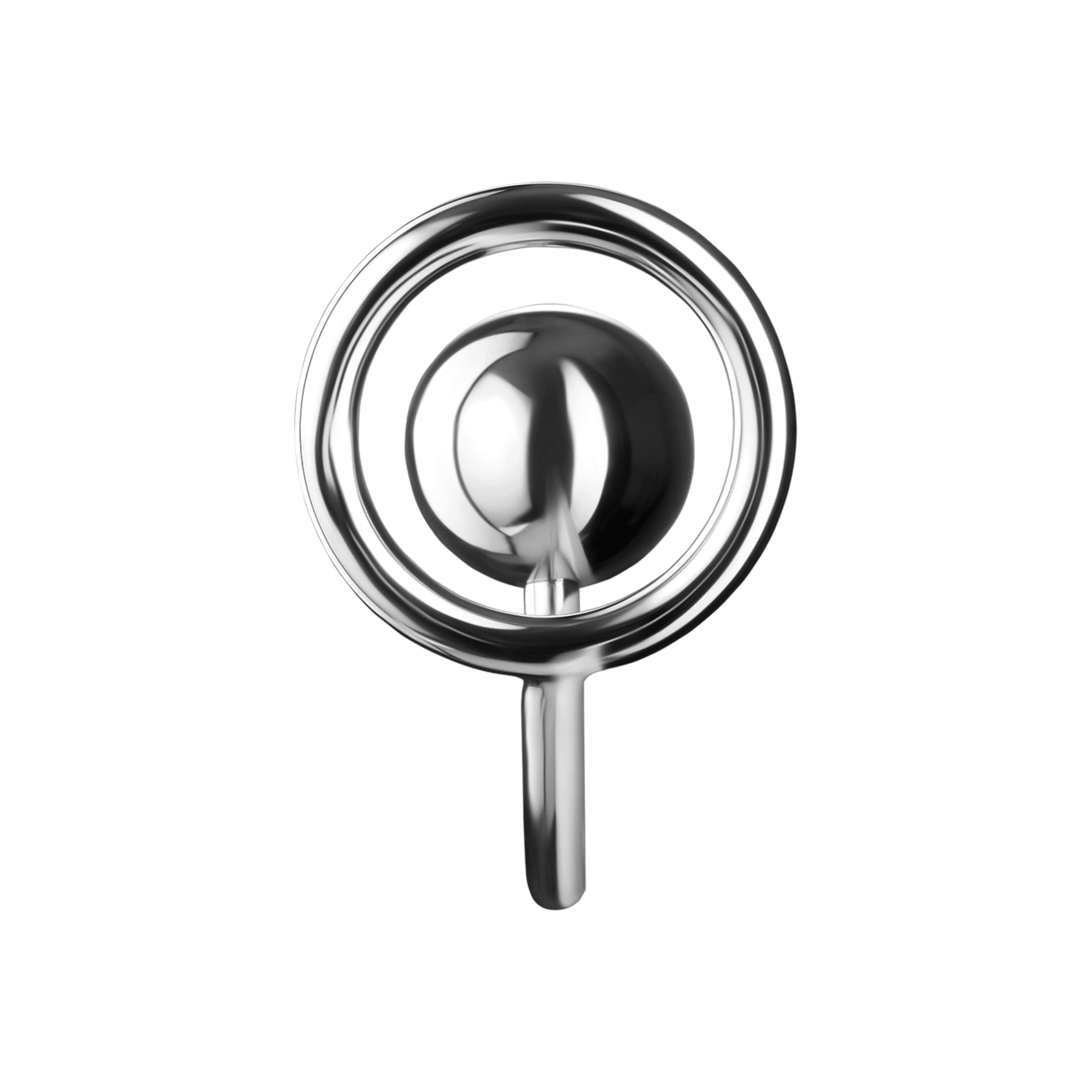 Metall-Penisring mit Analdildo, XL, 5,5 cm