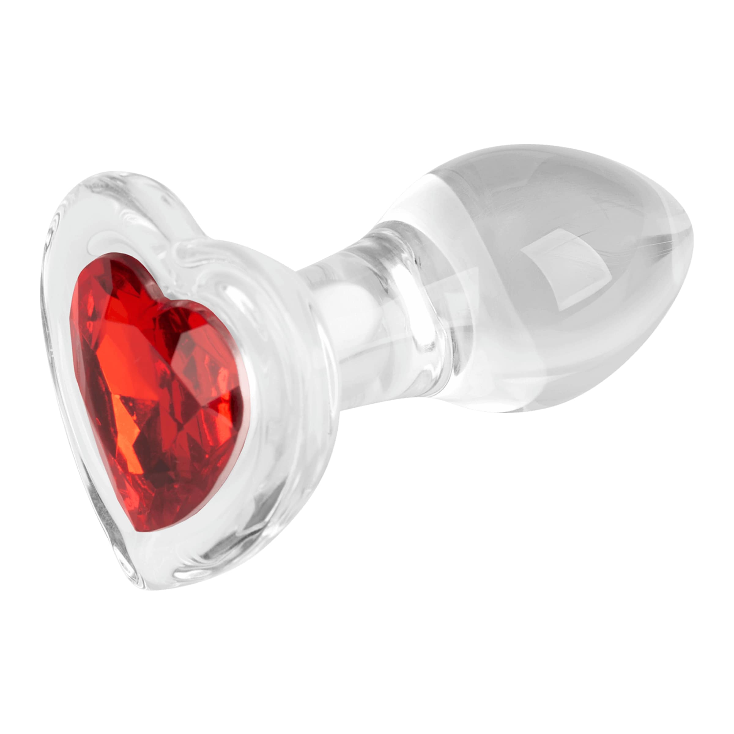 Glas-Analplug mit herzförmiger Basis, 7 cm
