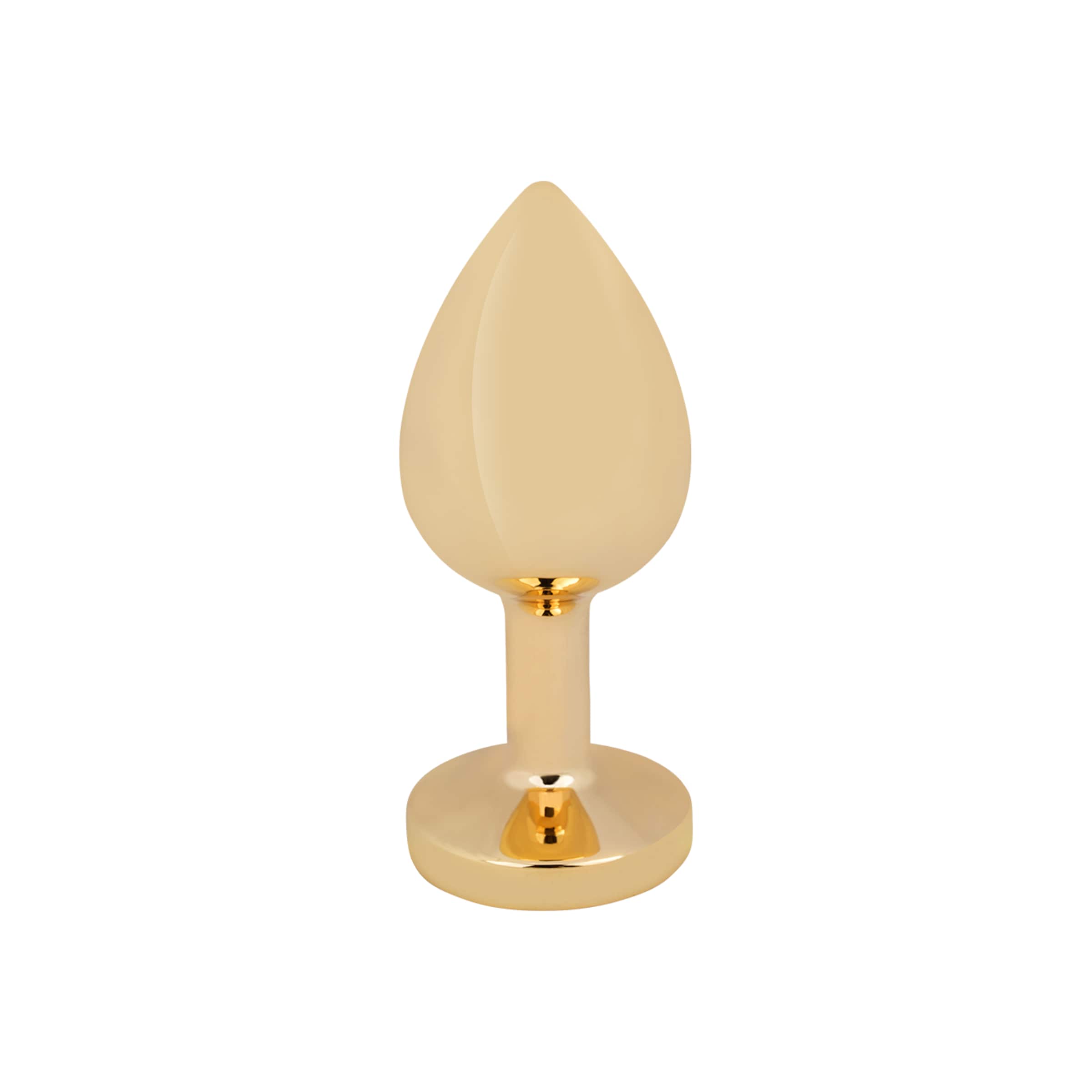 Edelstahl-Dildo mit Kristall, gold, 7,5 cm