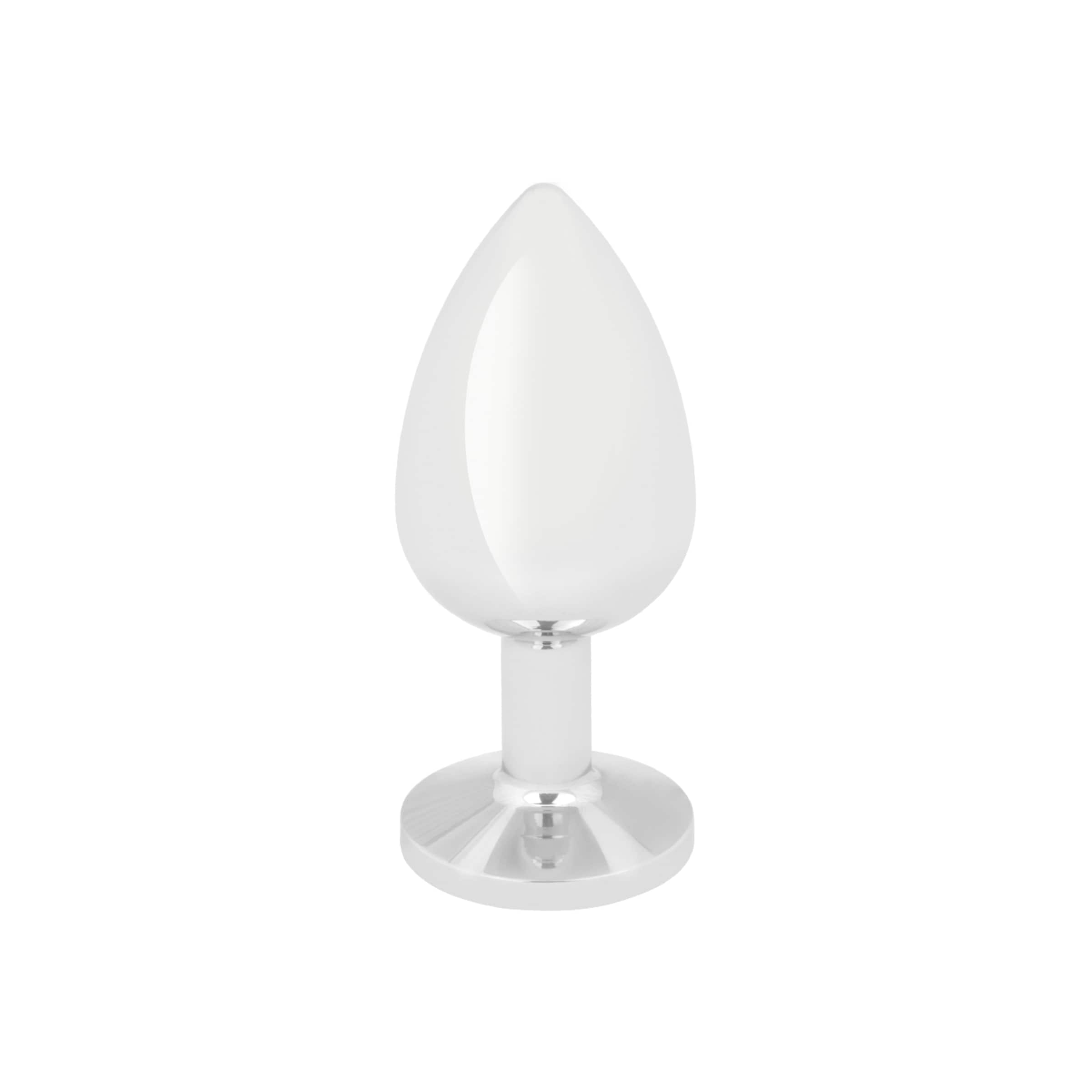Edelstahl-Dildo mit Kristall, silber, 10 cm