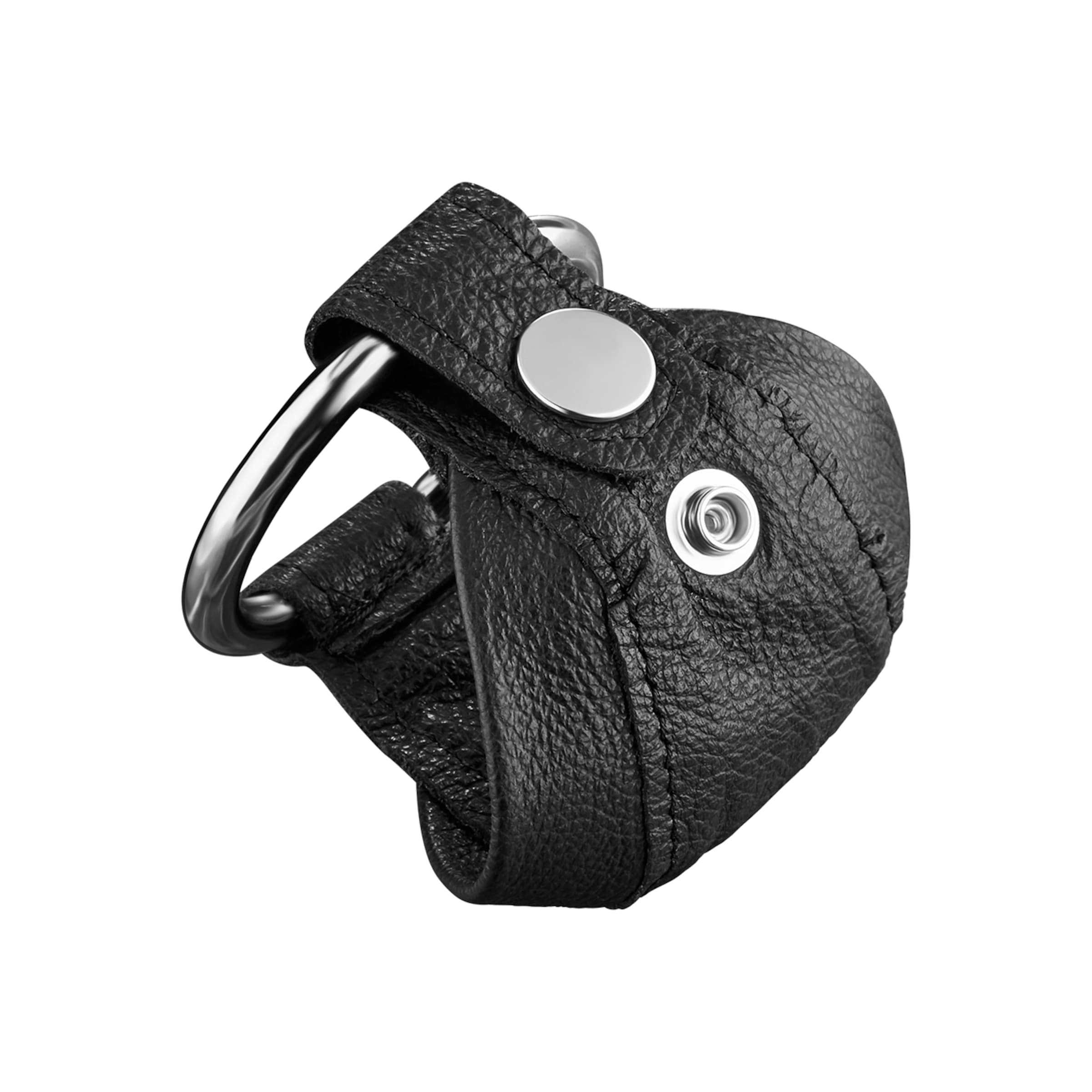 Leder-Peniskäfig mit Druckknopf