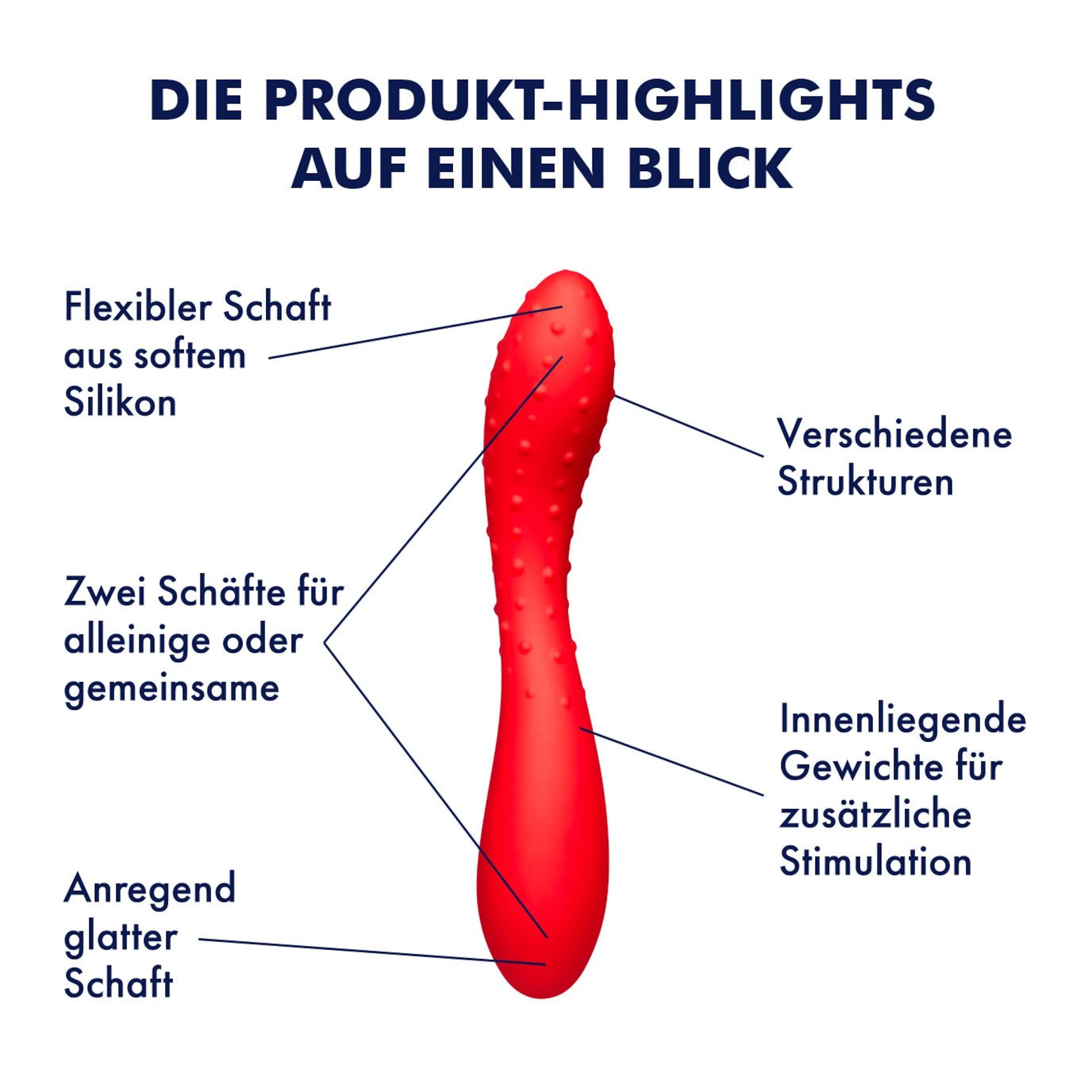 Silikon-Doppeldildo mit Gewicht, 19,5 cm
